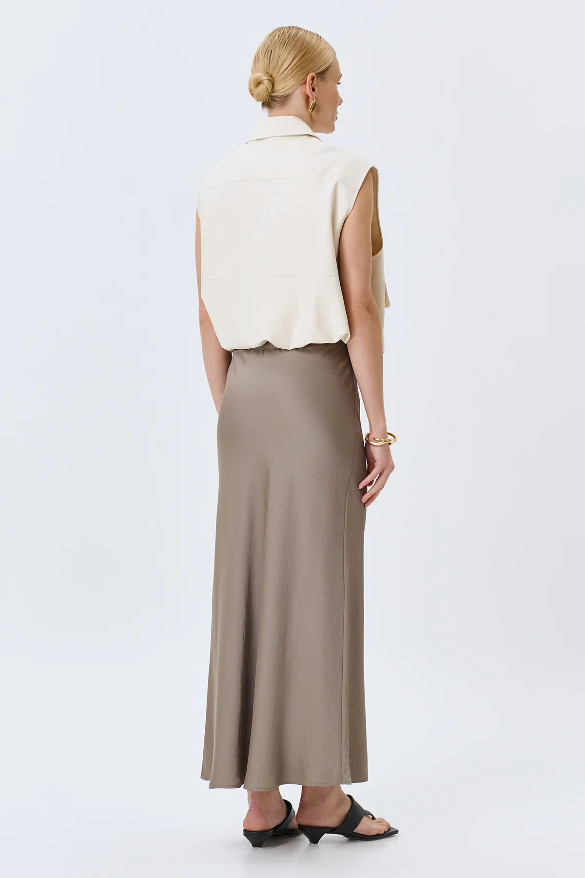 Сатиновая юбка из смесовой вискозы, 50