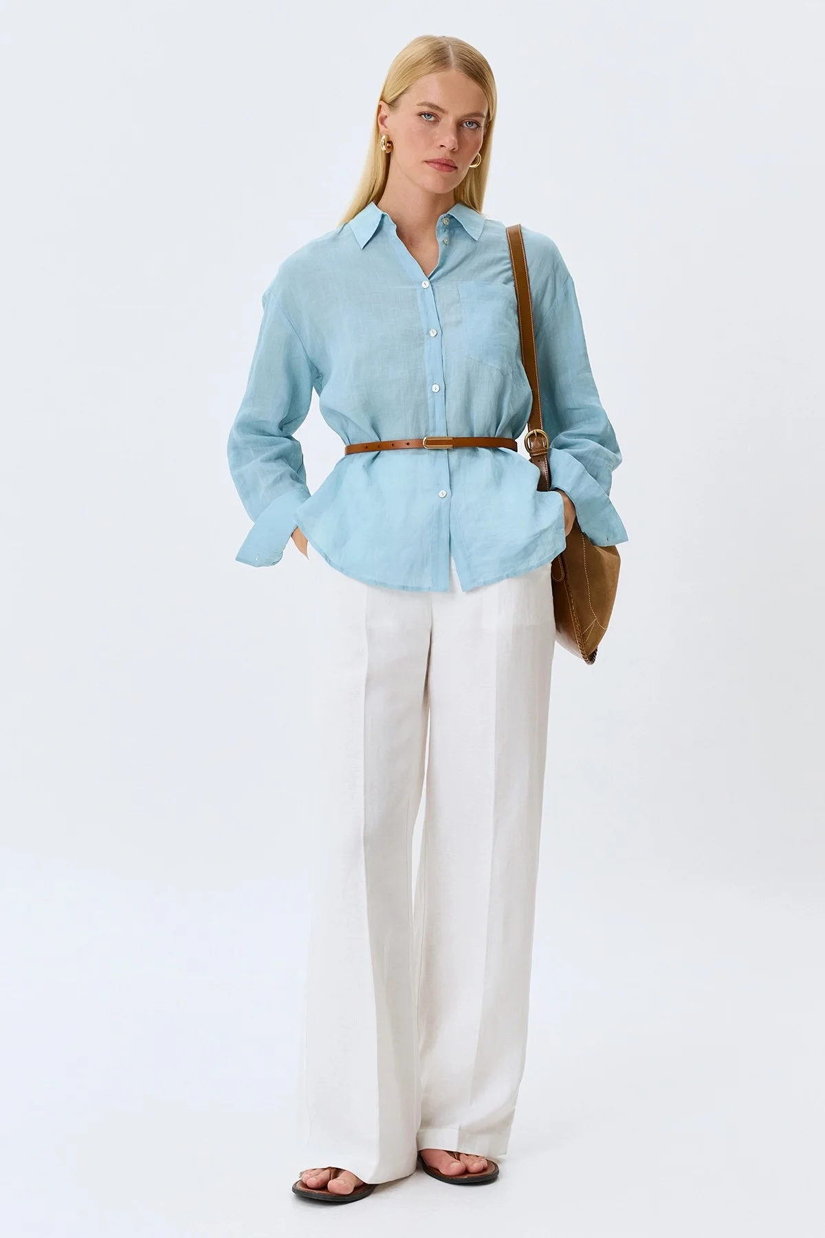 Яркая блузка из 100% рами, 42