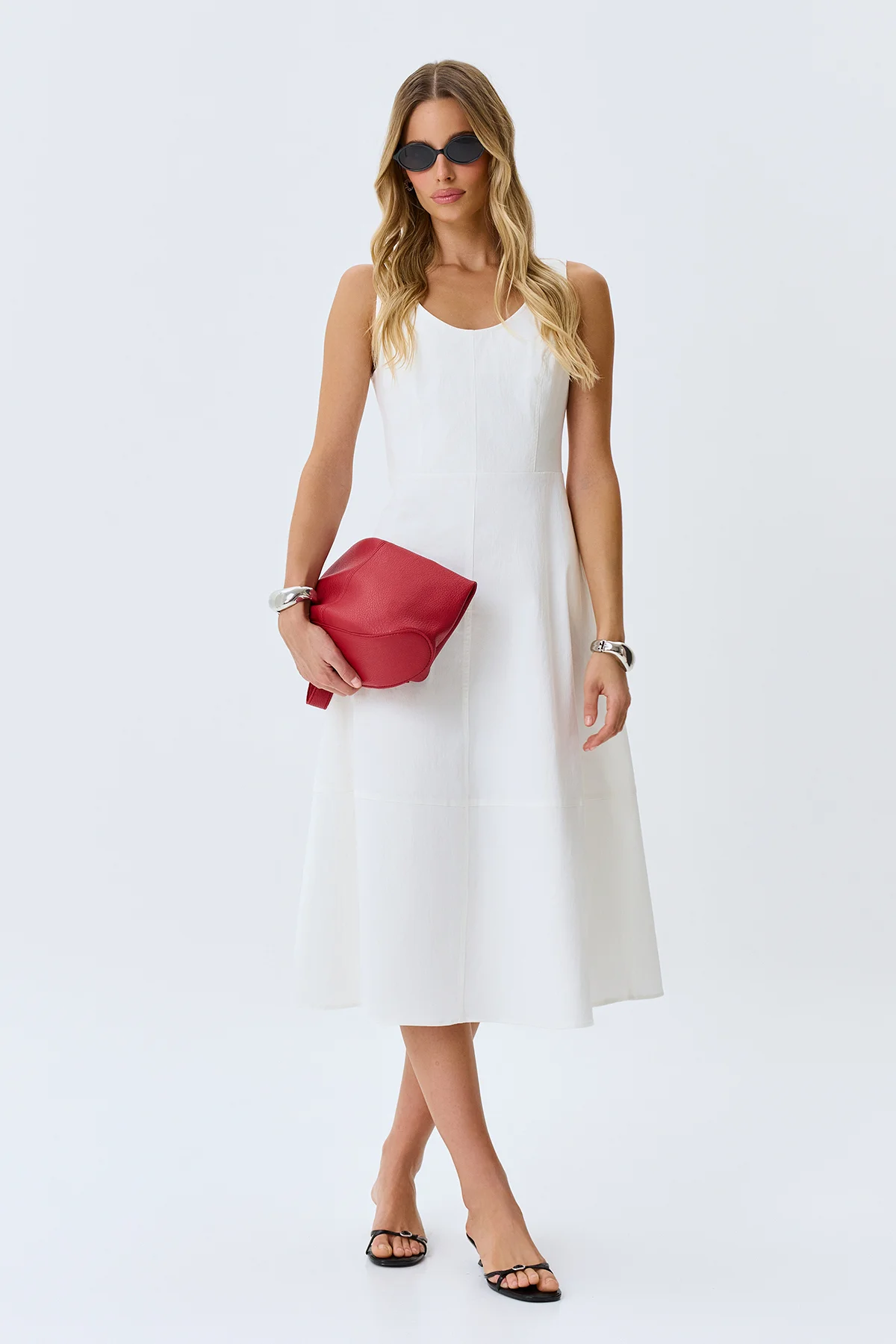 Хлопковое платье-миди, 50