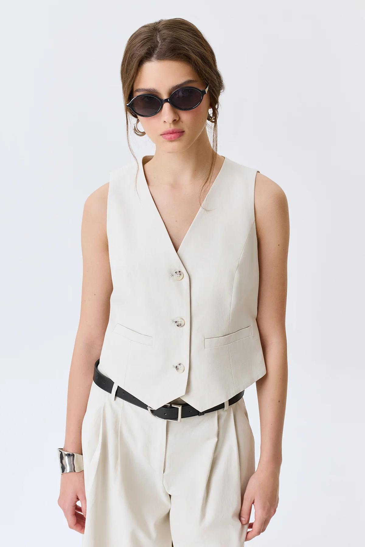 Классический жилет из лиоцелла и хлопка, 52