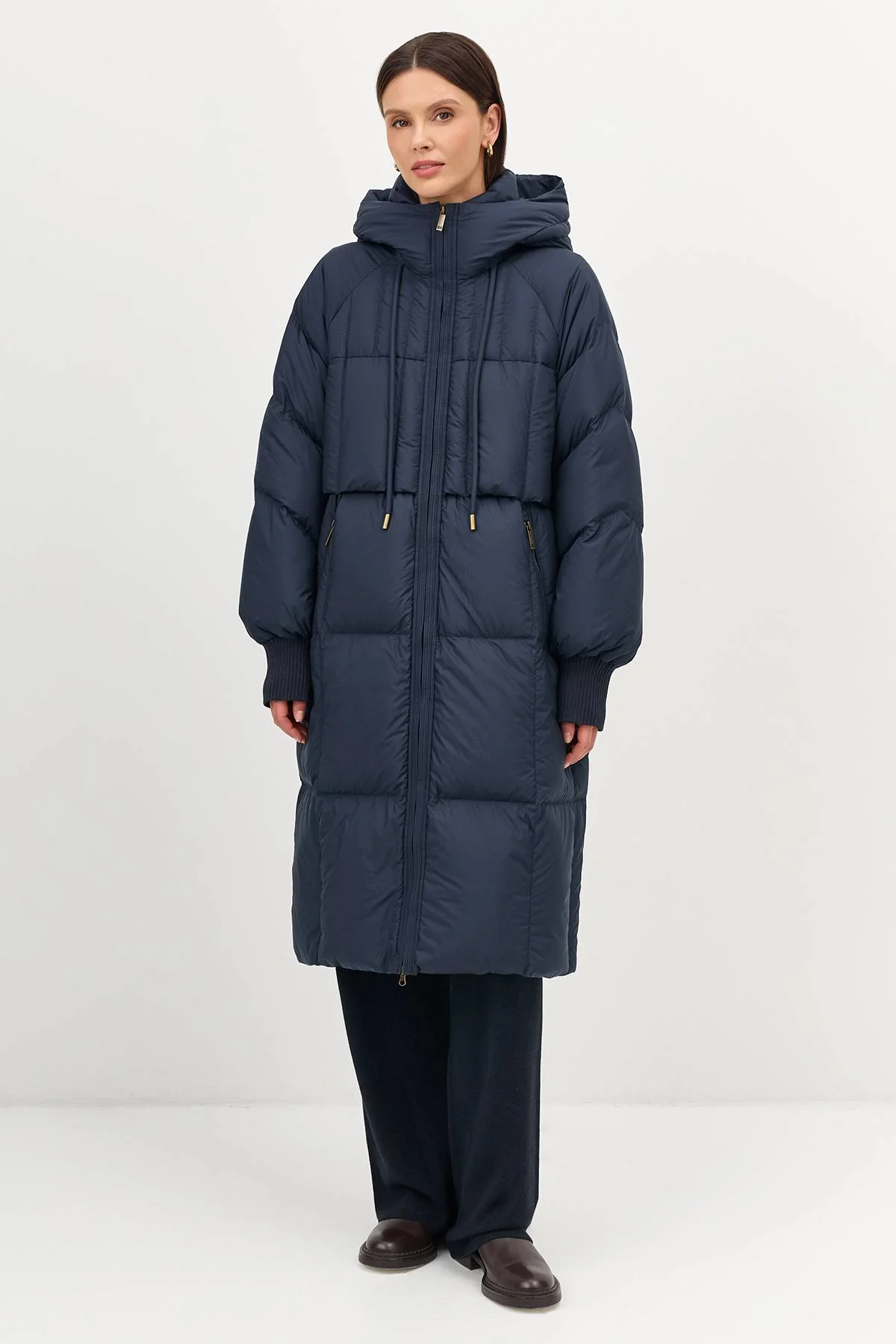 Лимитированная серия теплый пуховик с капюшоном с палантином, 44