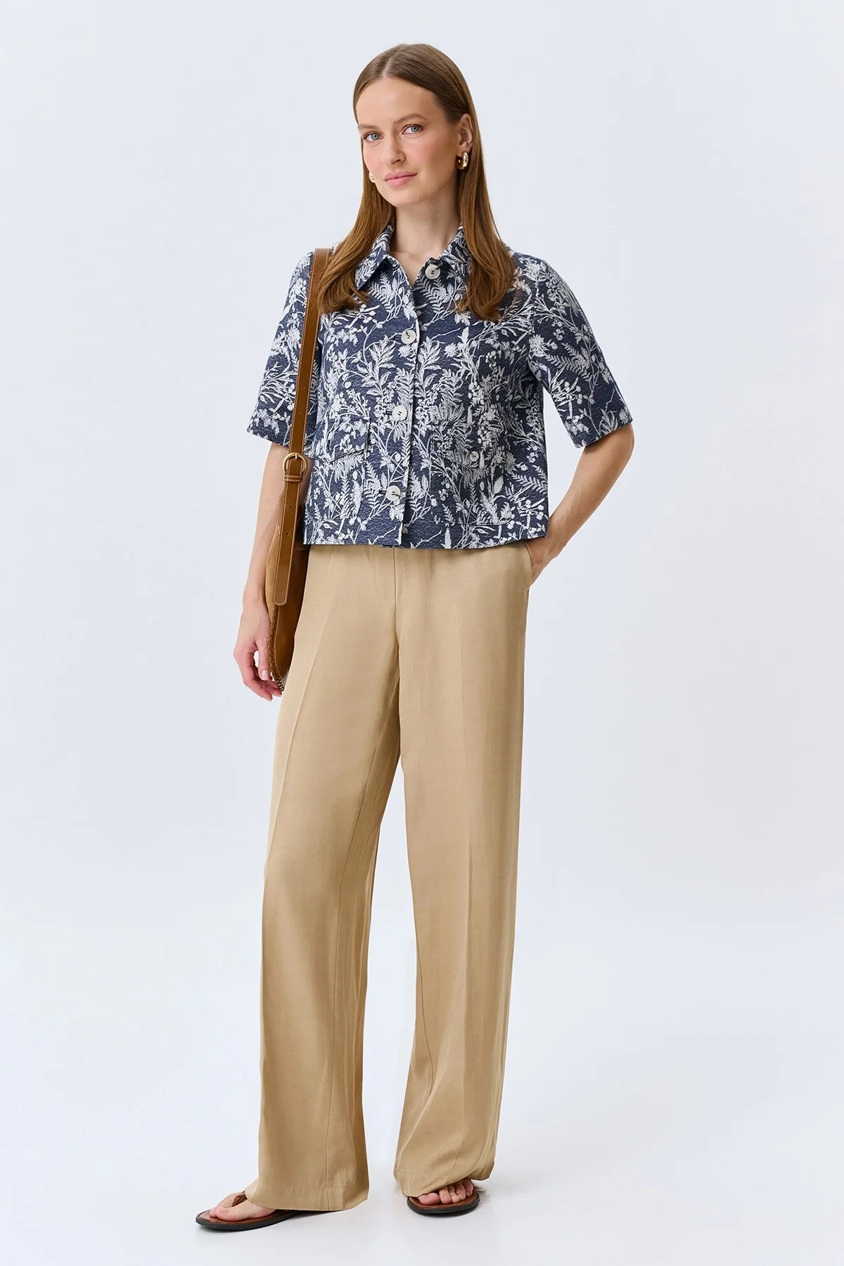 Жакет из жаккардового денима, 38