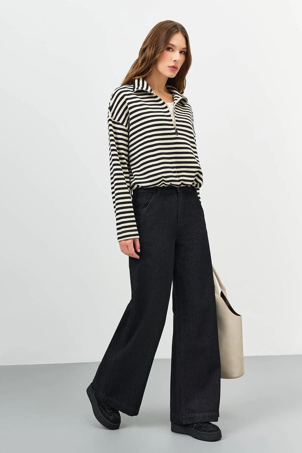 Лимитированная серия джемпер в контрастную полоску и ремень, 48