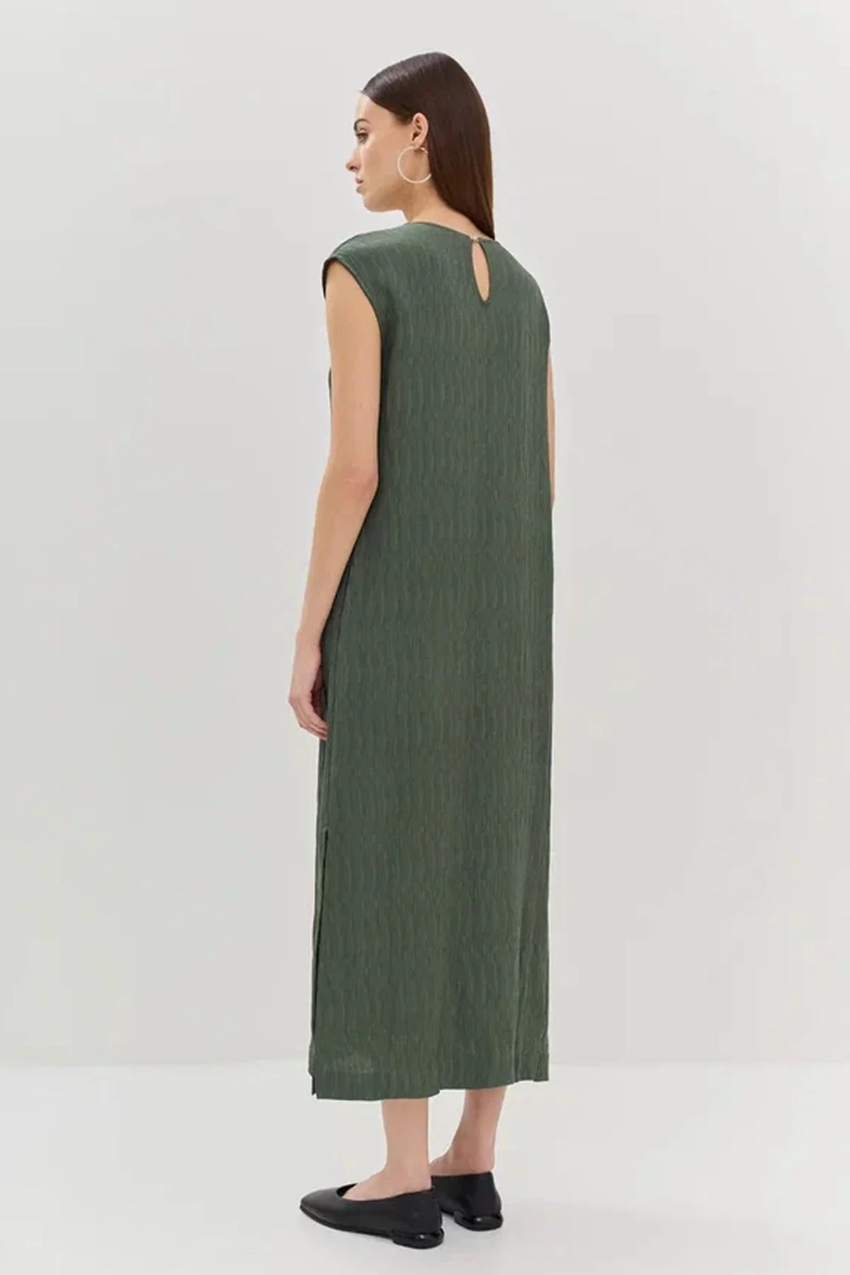 Элегантное платье миди в серо-зеленом цвете, 44р