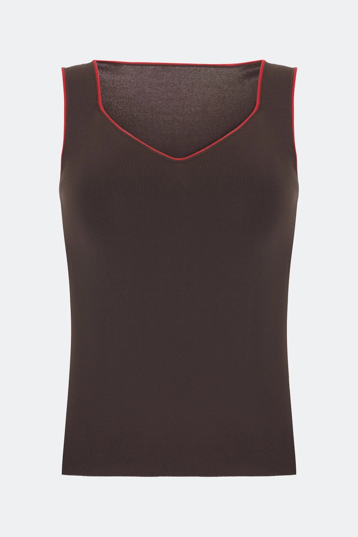 Топ из вискозы с контрастным кантом, 46