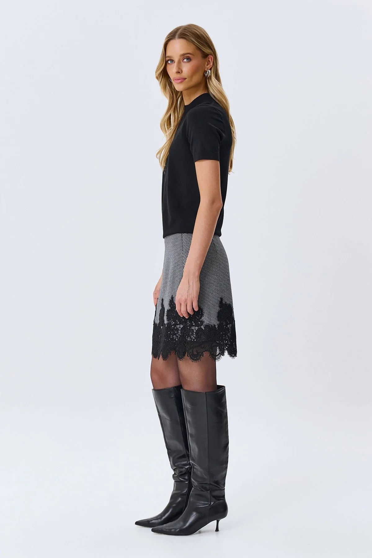 Джемпер базовый вязаный, топ, черный, 46