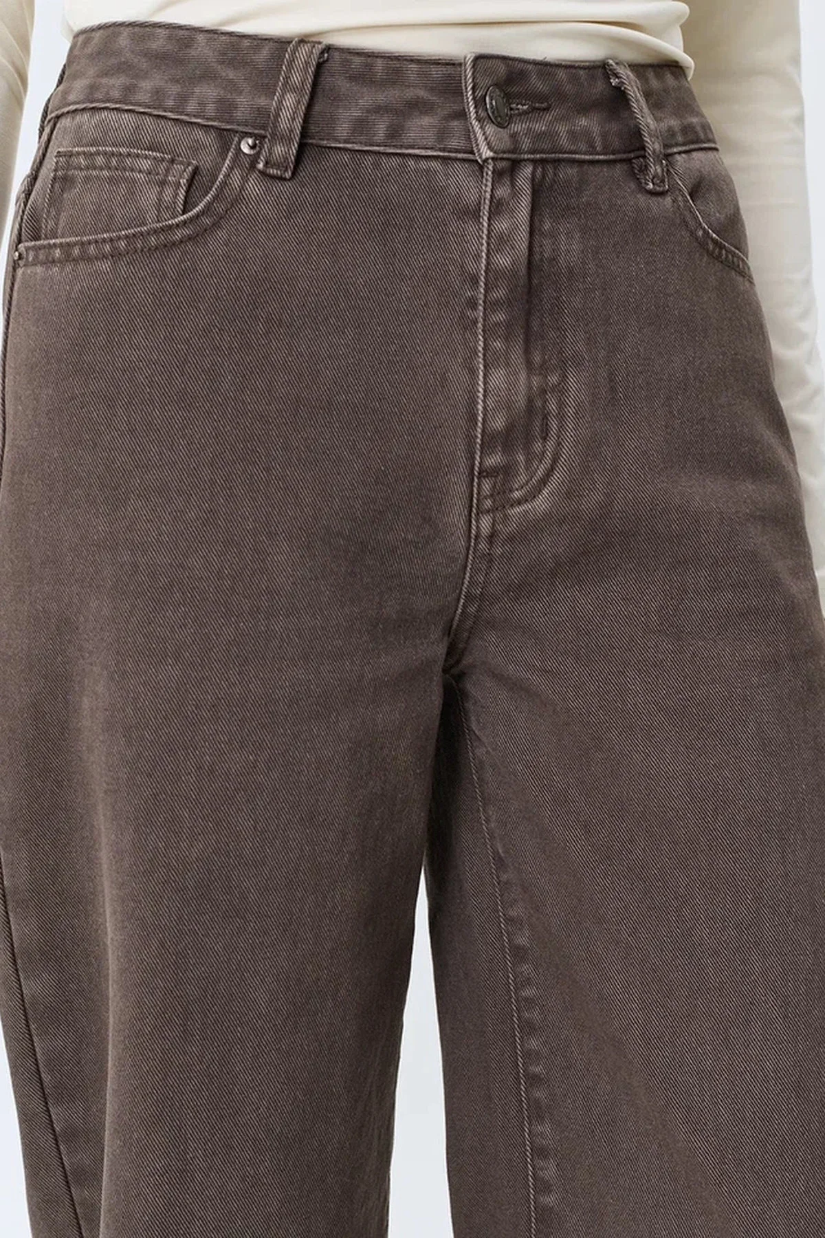 Кофейные джинсы "Wide leg", 52