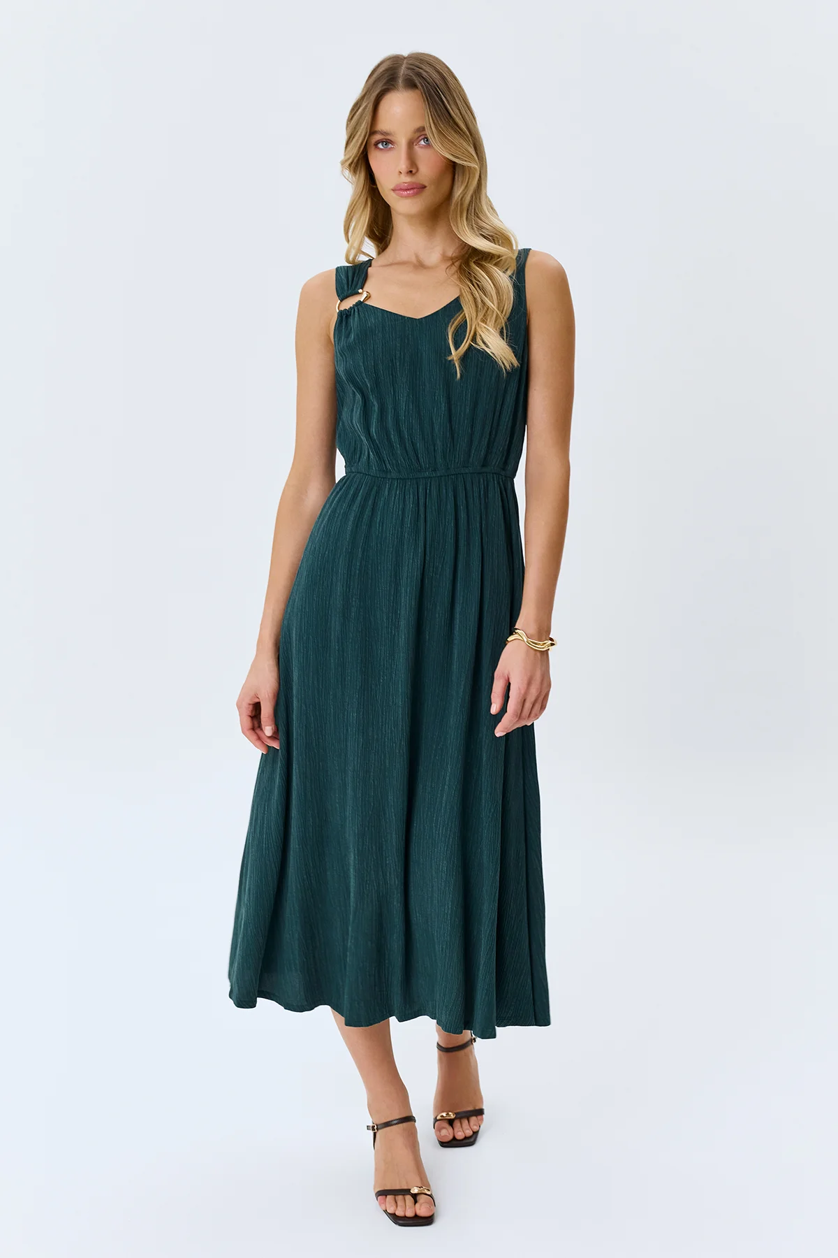 Платье из фактурного тенселя, 50