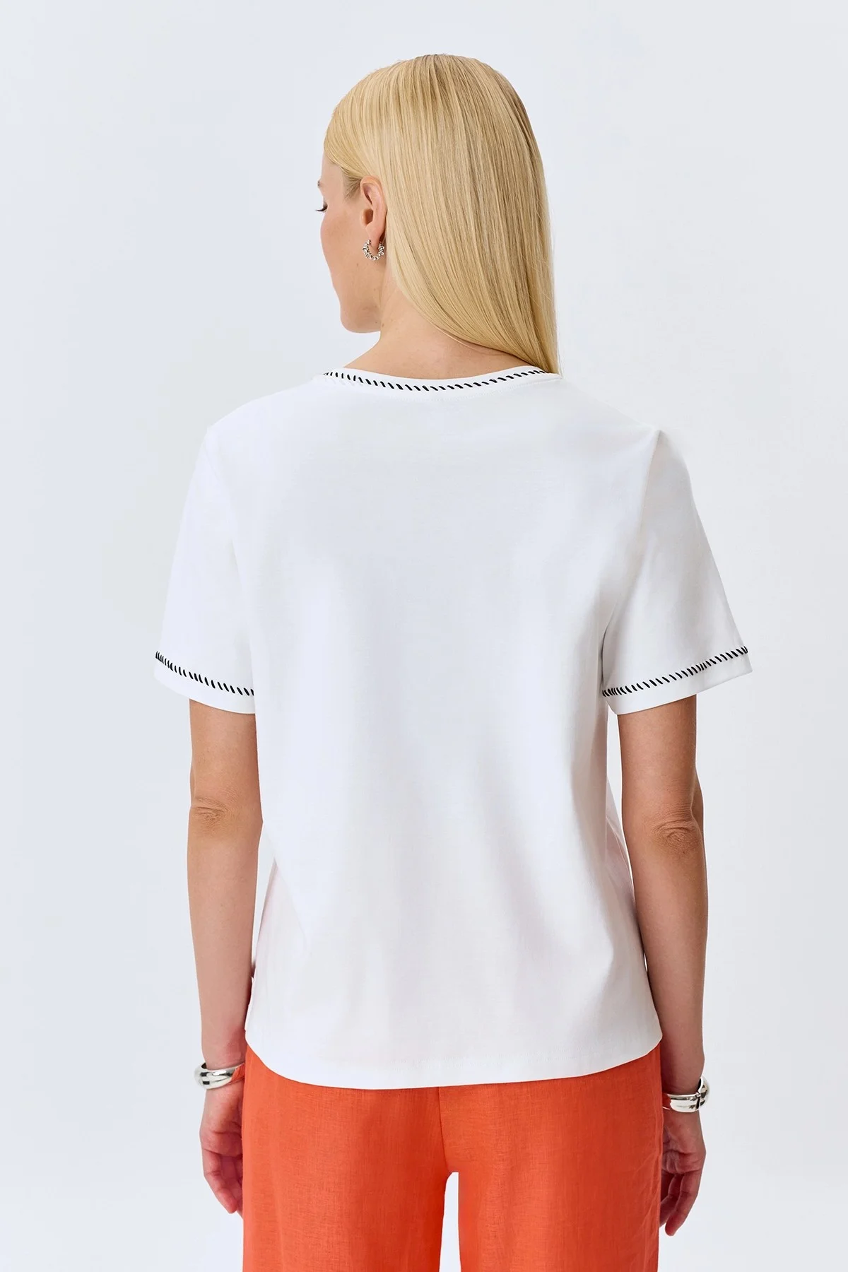 Футболка из 100% хлопка с ручным стежком, 46