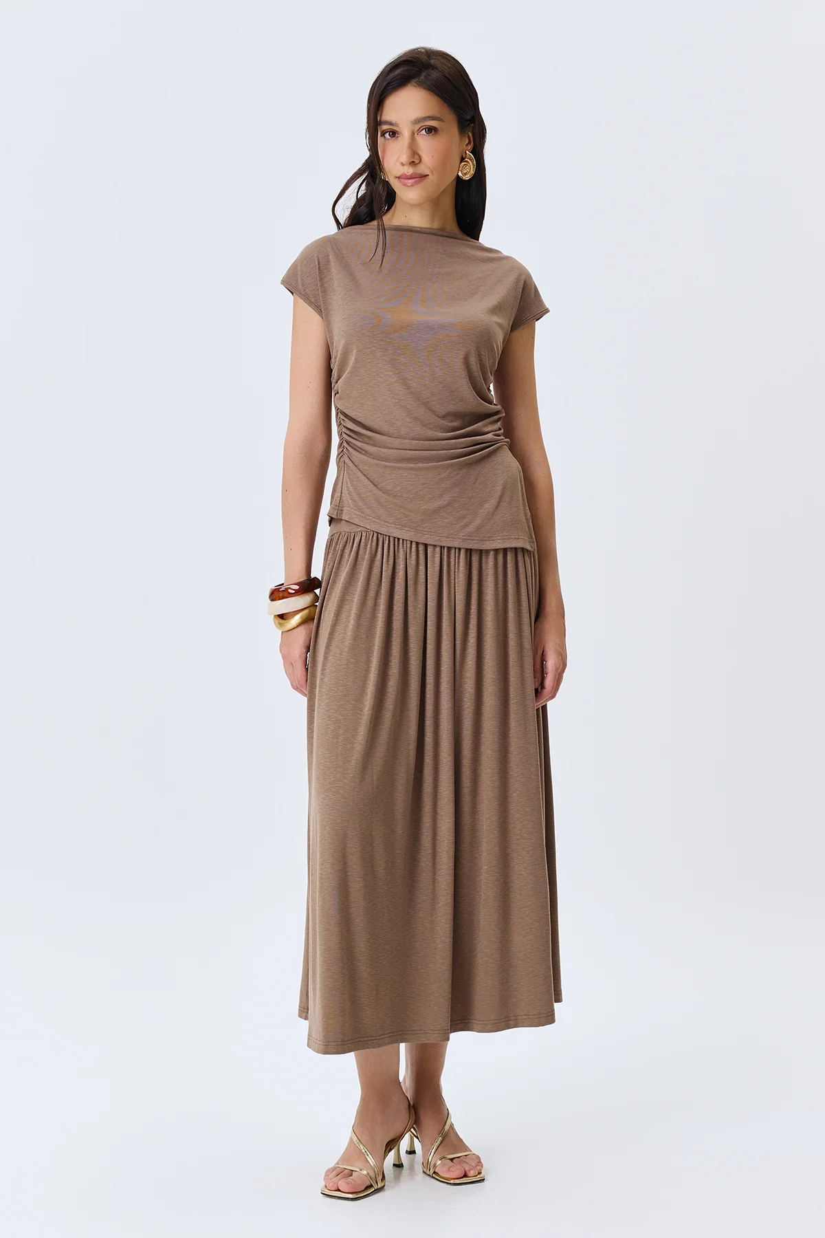 Асимметричный топ с драпировкой, 44