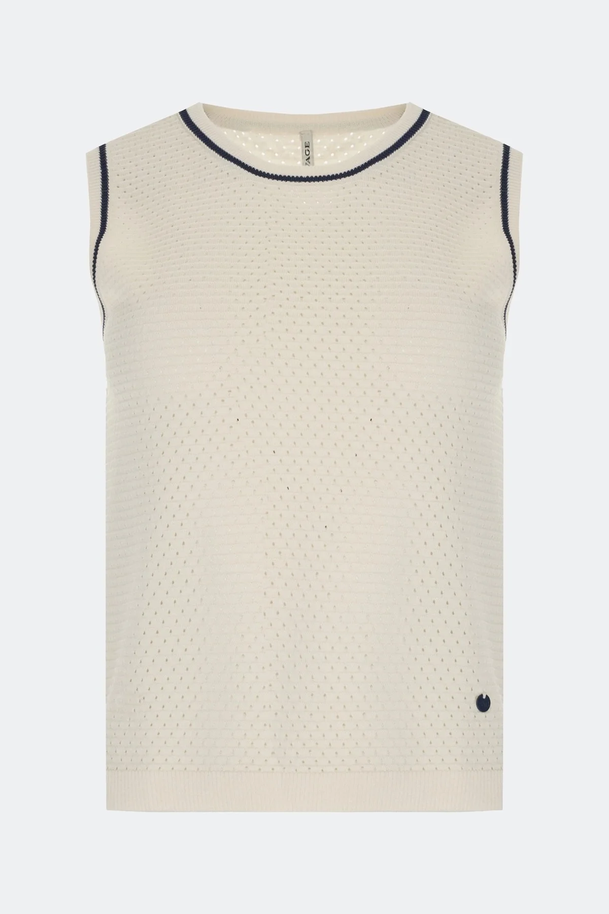 Ажурный топ с контрастными кантами, 44