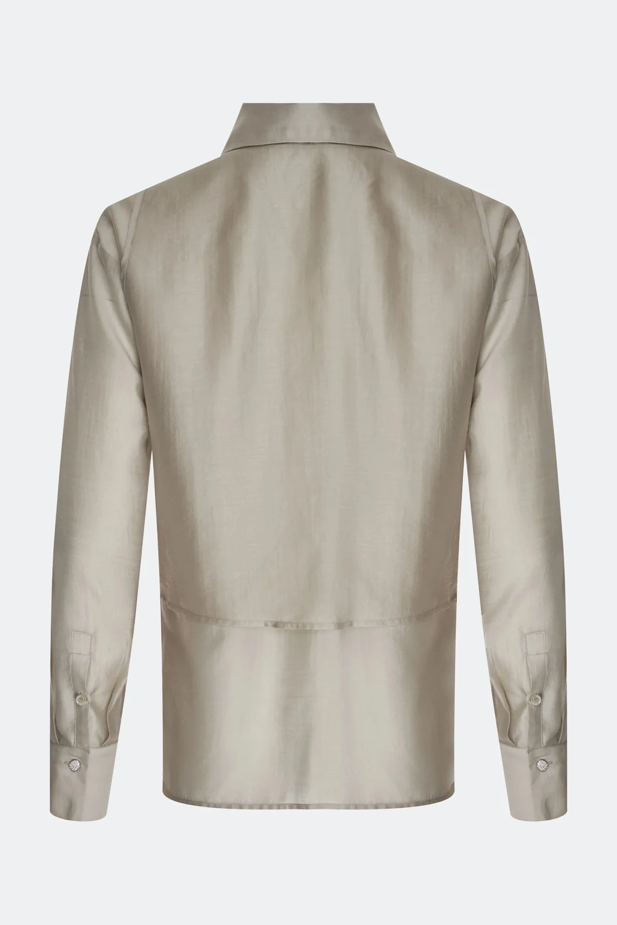 Комбинированная блузка из смесового тенселя, 40