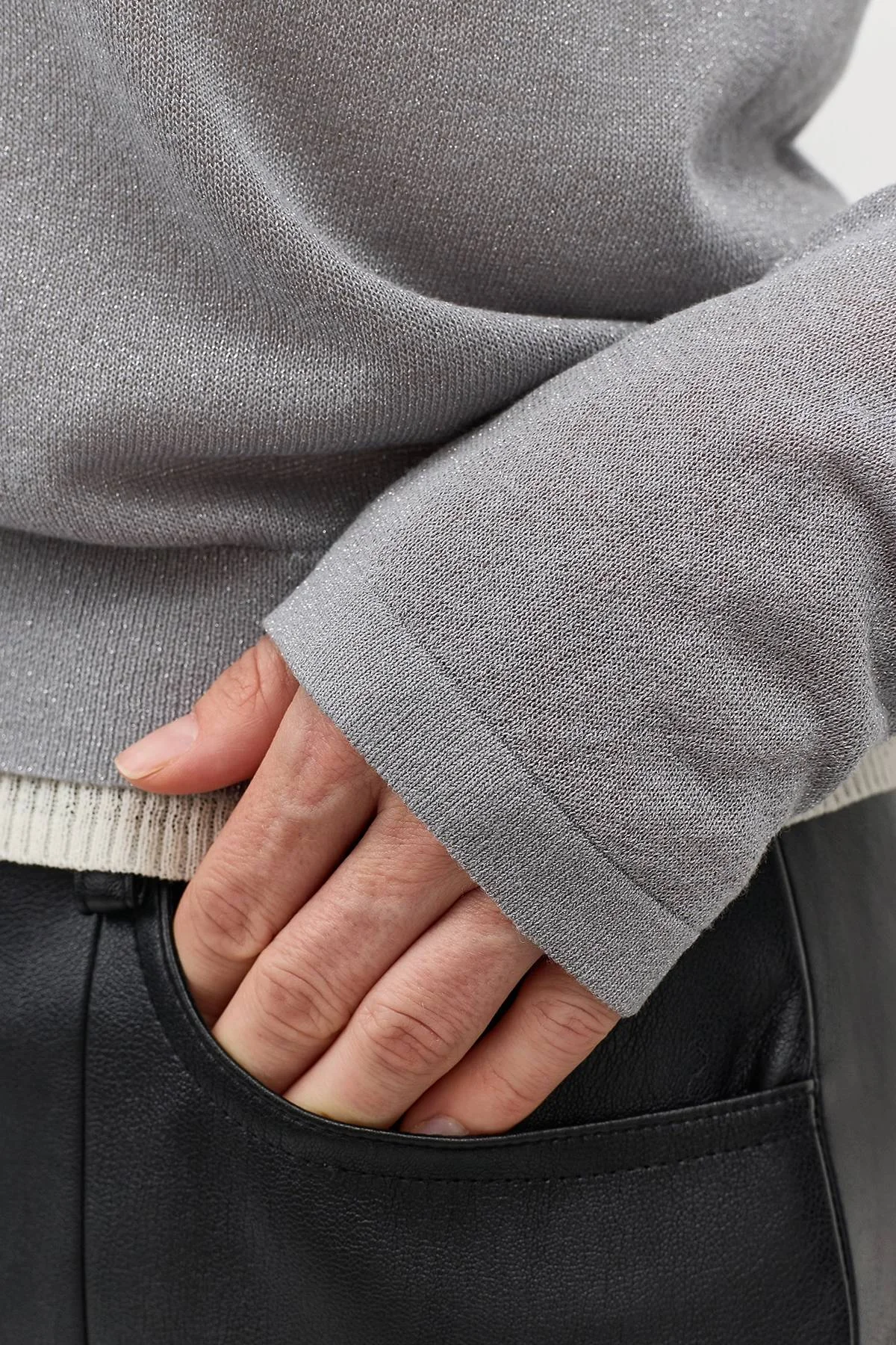 Комбинированный джемпер с люрексом, 42