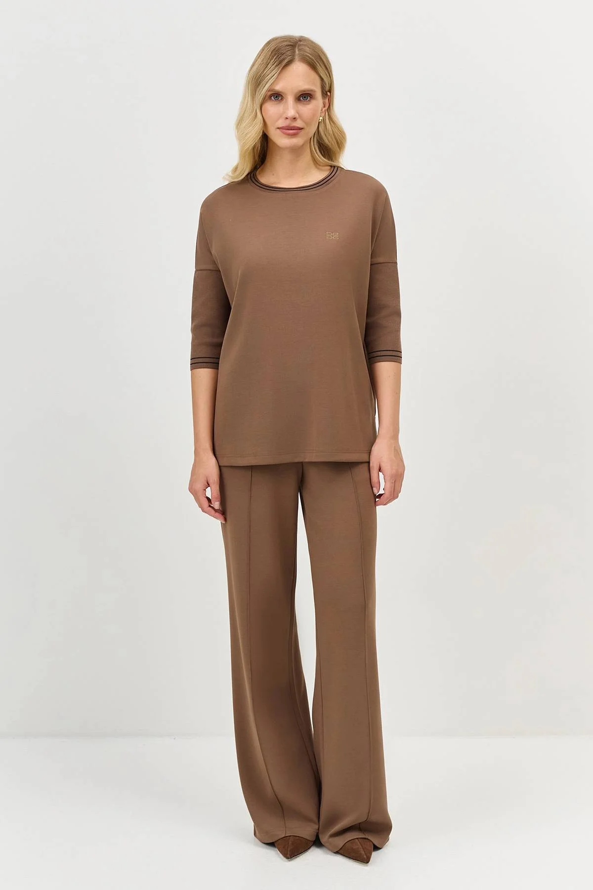 Лимитрированная серия трикотажные брюки со стрелками и ремень, 34