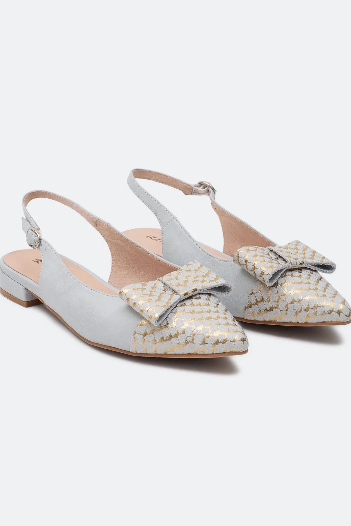 Слингбэки из натуральной кожи с акцентным бантом, 40