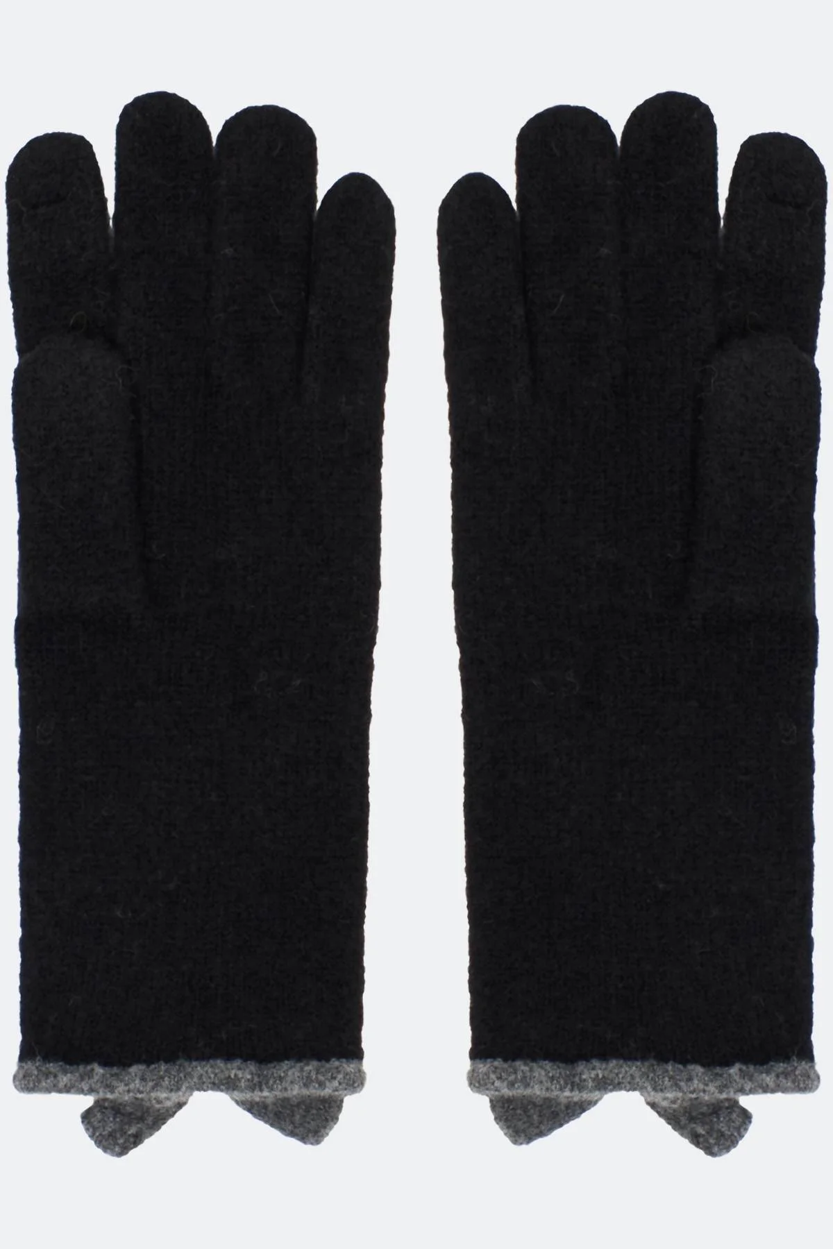 Черные вязаные перчатки с контрастной отделкой, One