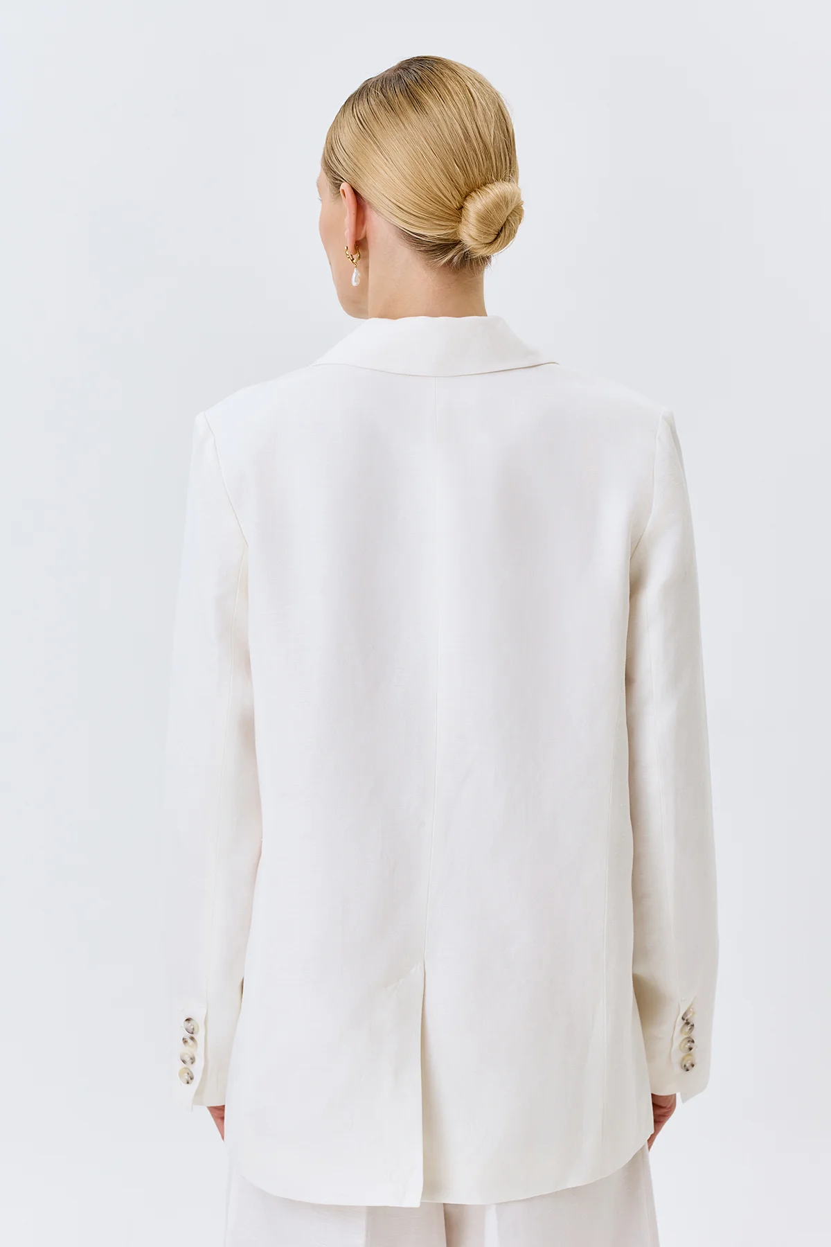 Льняной однобортный жакет, 50