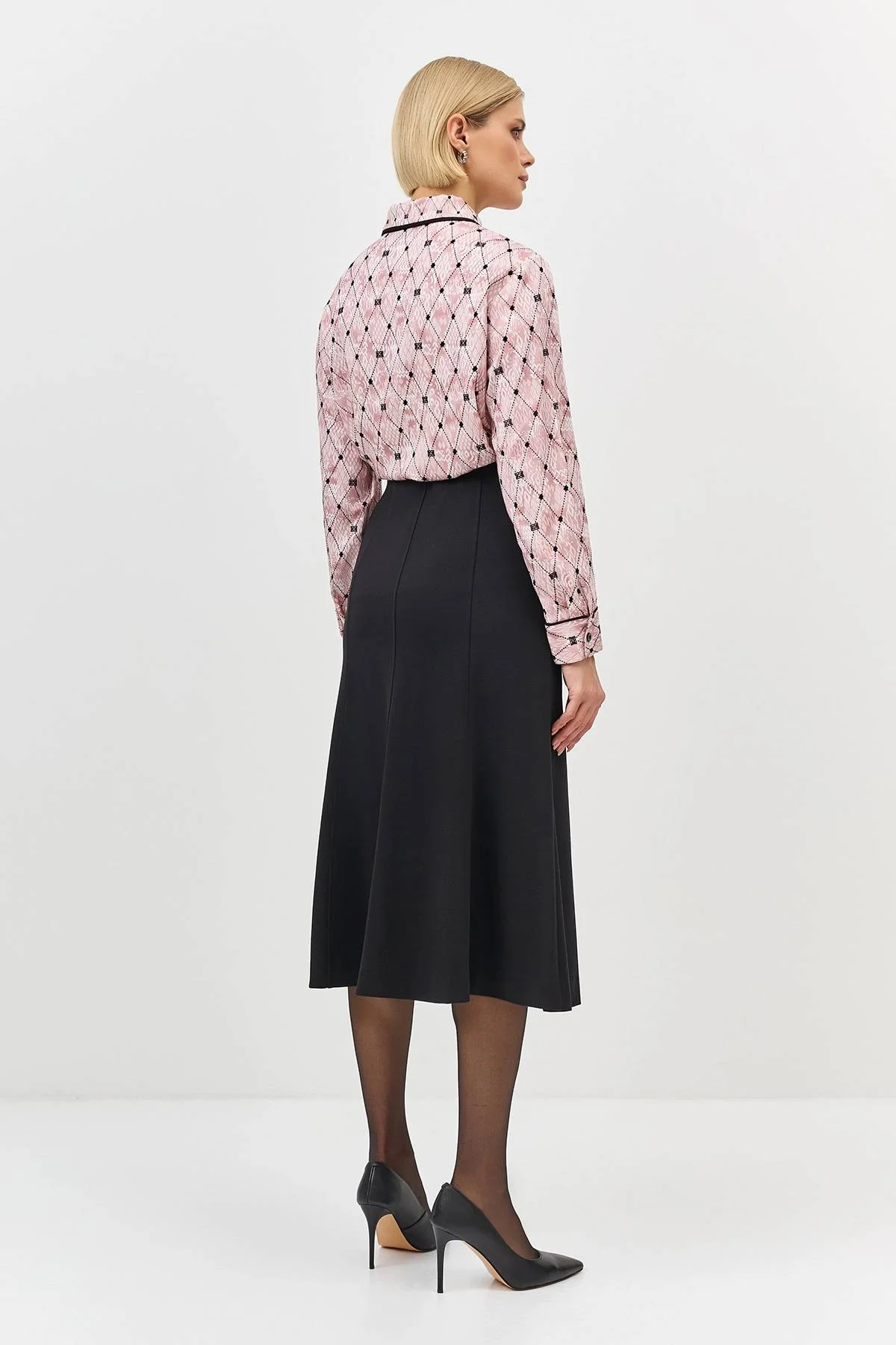 Лимитрированная серия юбка-трапеция из смесовой вискозы и ремень, 42