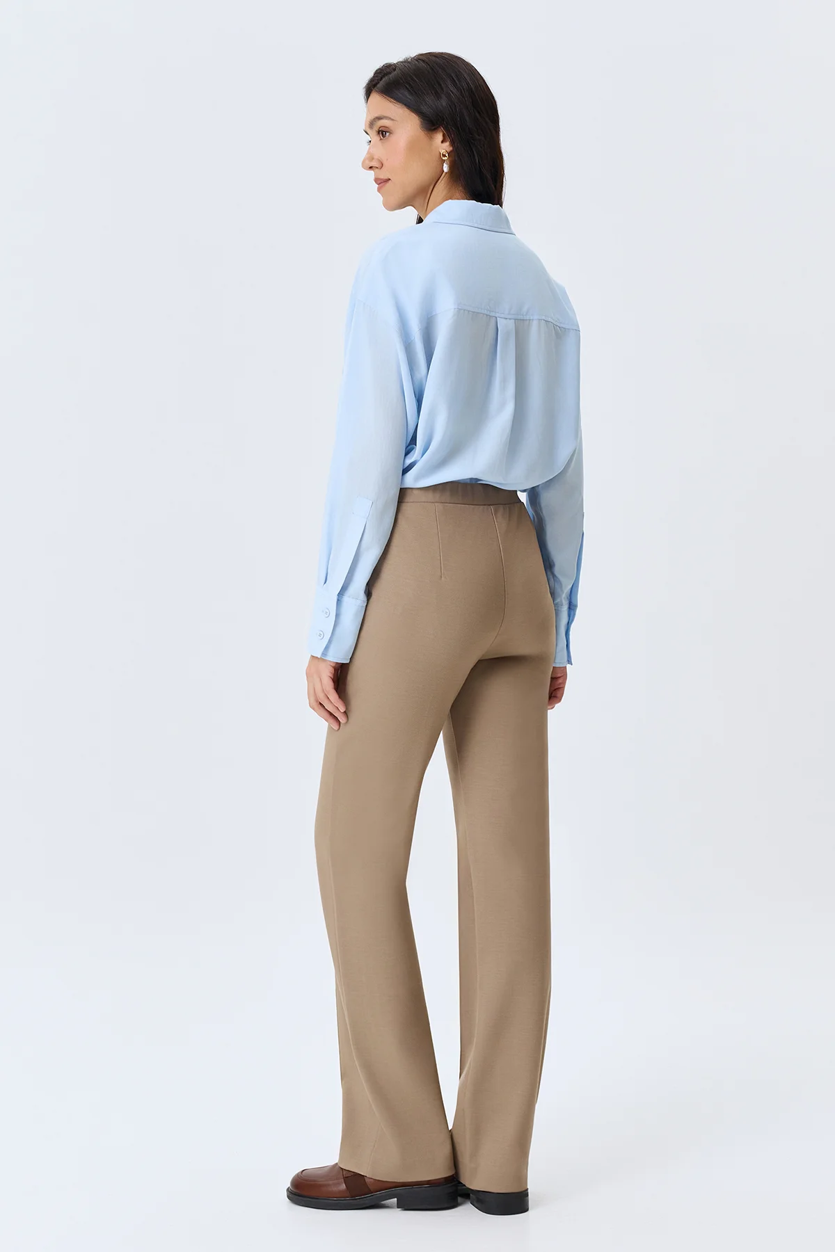 Брюки из джерси с простроченными стрелками, 52