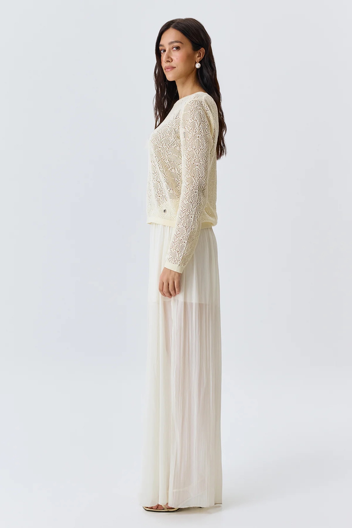 Ажурный вязаный джемпер, 50