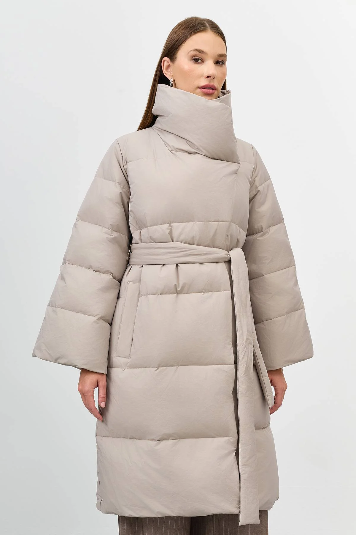 Лимитированная серия пуховое пальто с палантином, 40