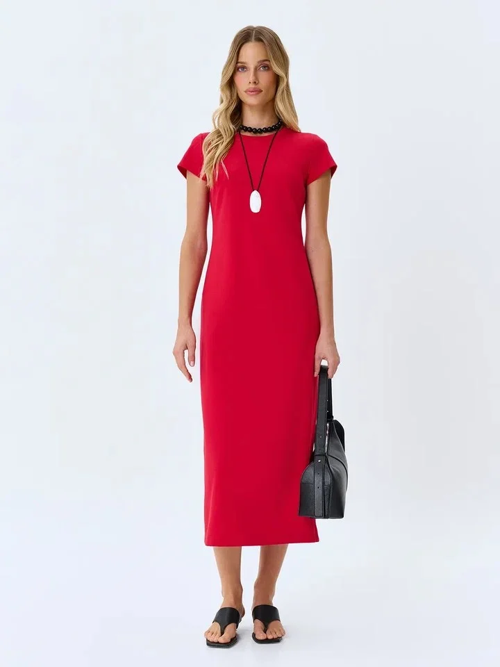 Платье длинное вечернее с разрезом, 52