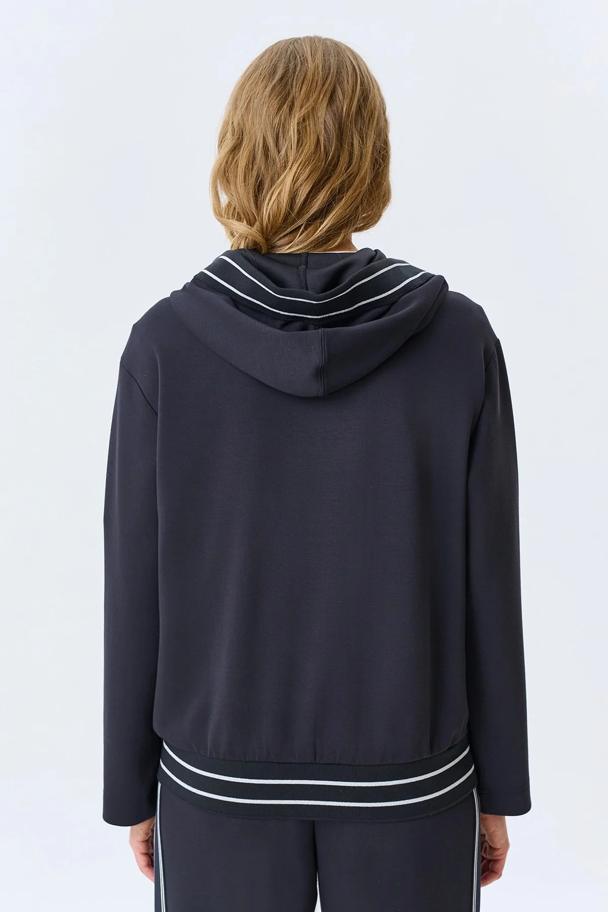 Худи на молнии с брендированной тесьмой, 44