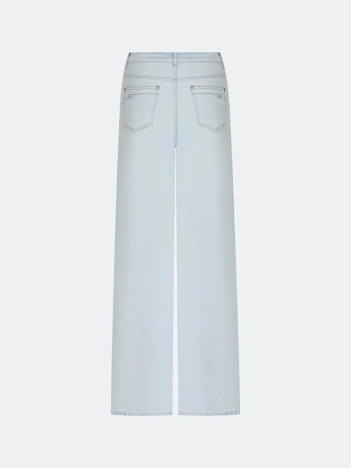 Джинсы Wide leg с акцентными лампасами, 40