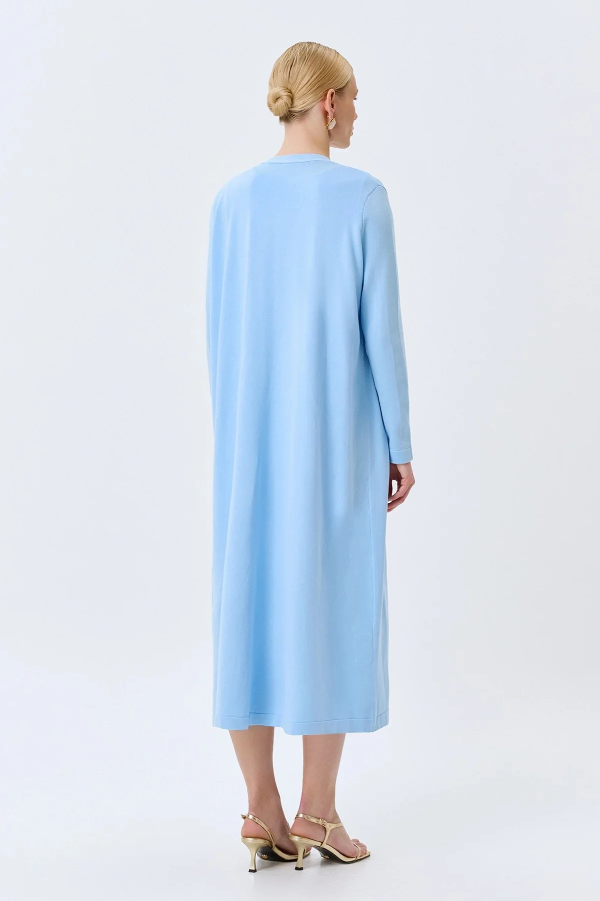 Голубой вязаный кардиган из лиоцелла, 46