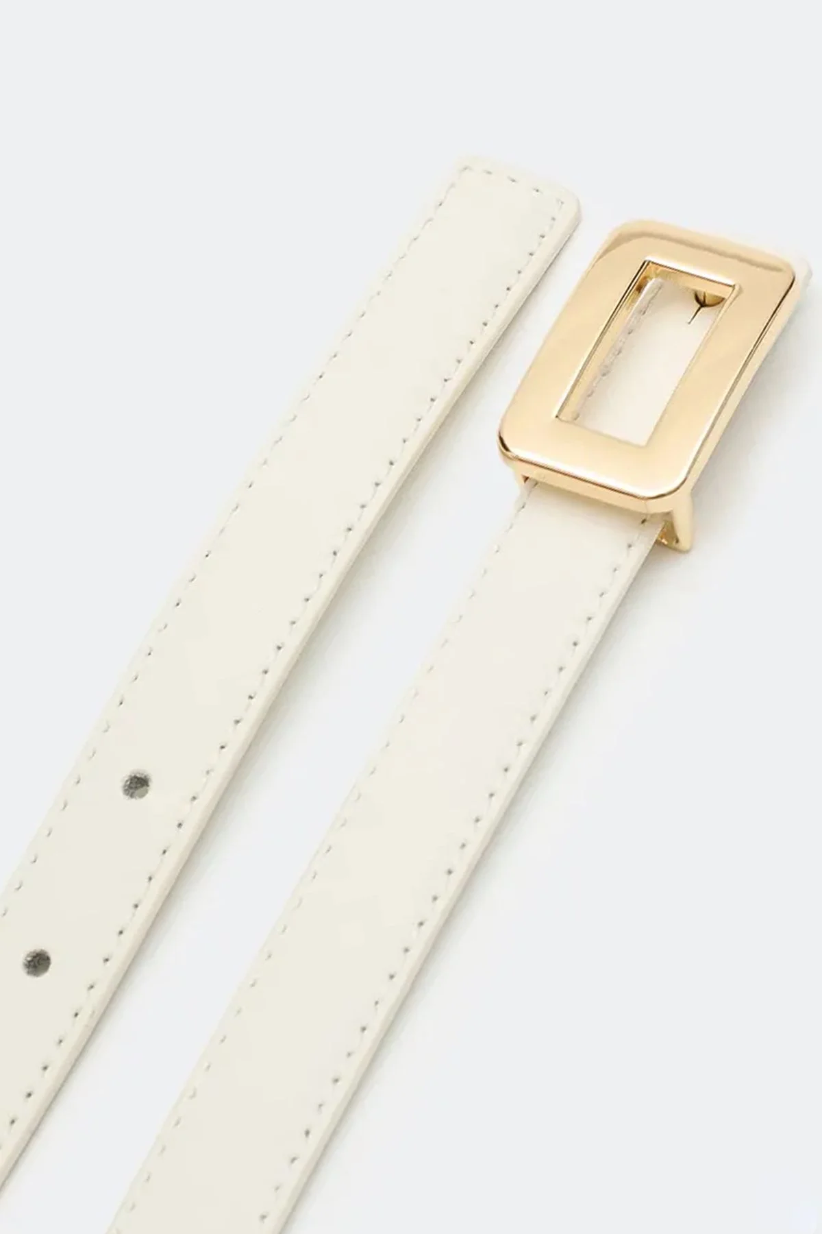 Узкий ремень из натуральной кожи с закругленной пряжкой BLMR22509, S