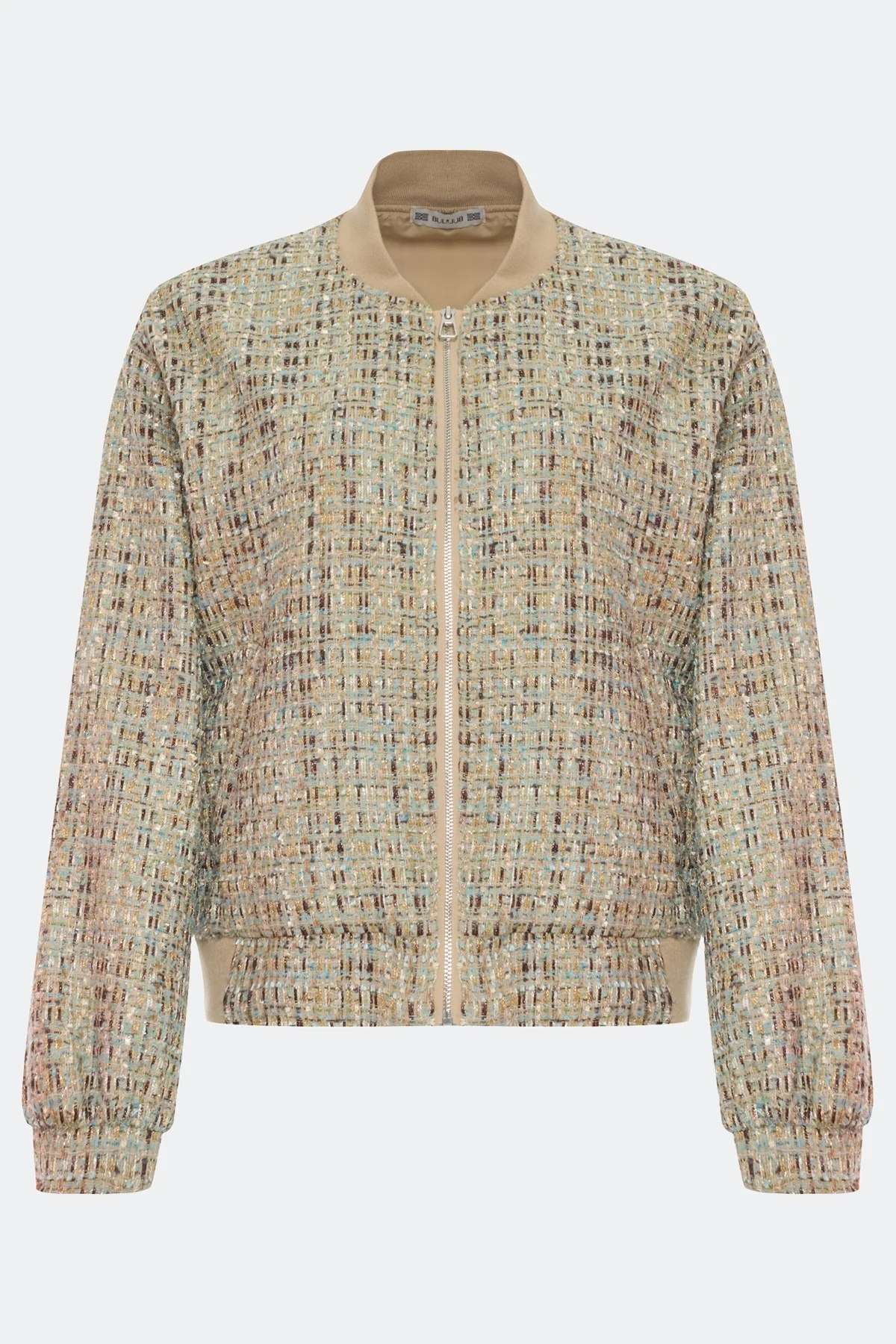 Бомбер из лёгкого твида, 40