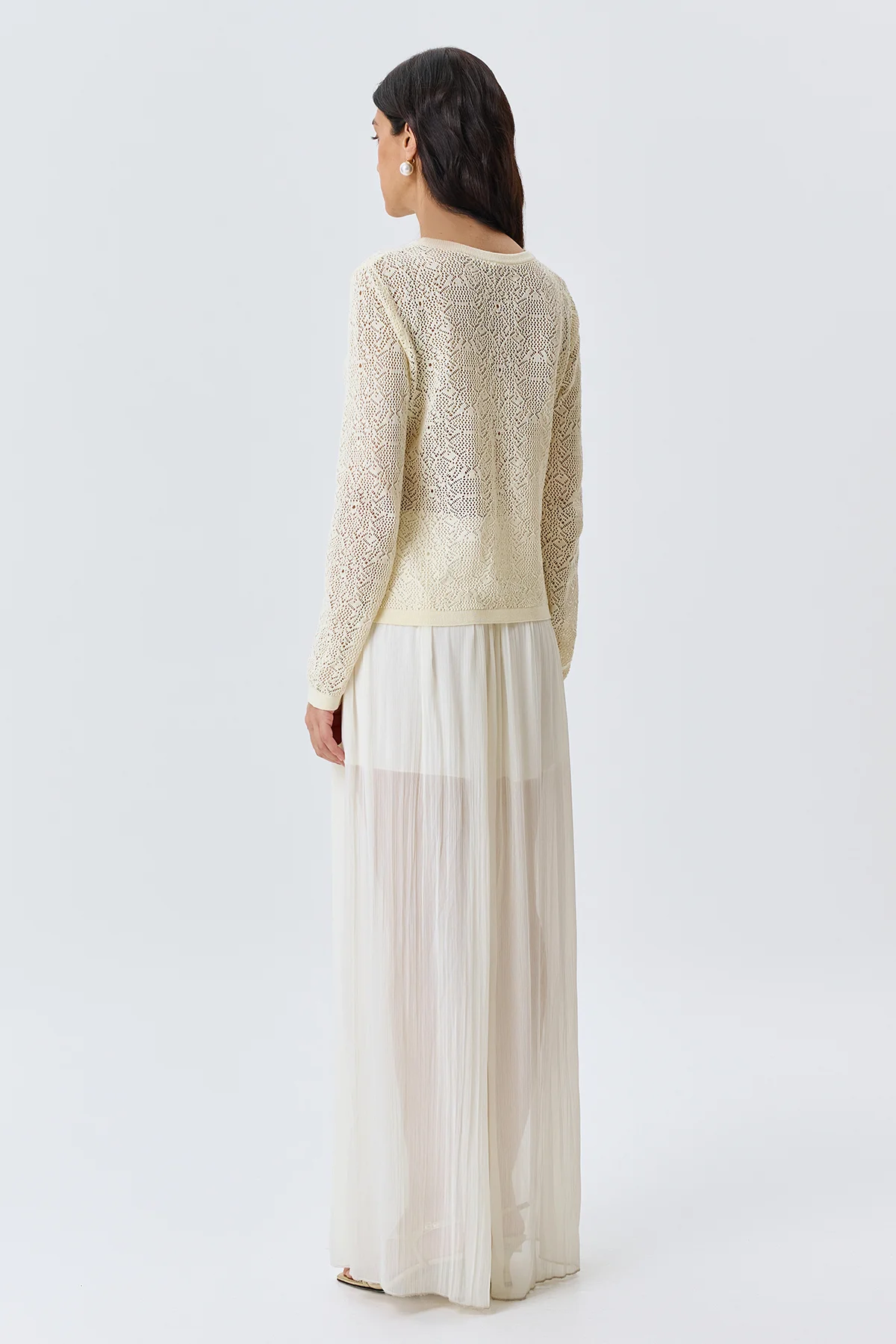 Ажурный вязаный джемпер, 50