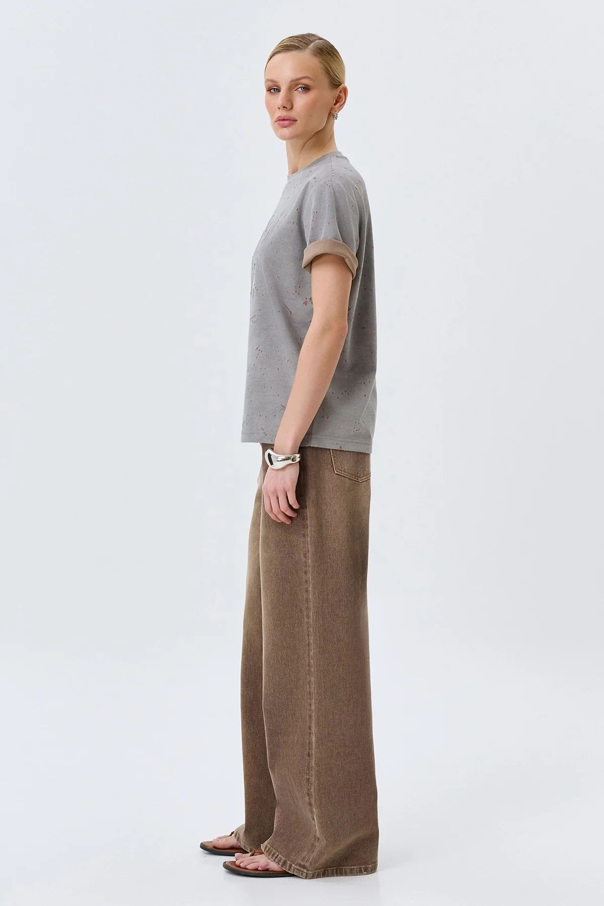 Футболка с дестроями в стиле "College", 40