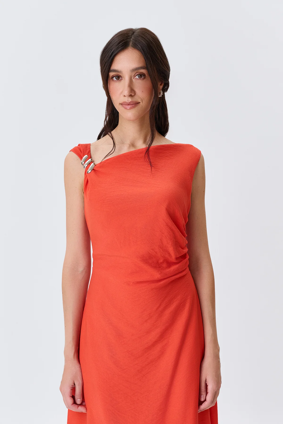 Платье-миди с асимметричным вырезом, 50