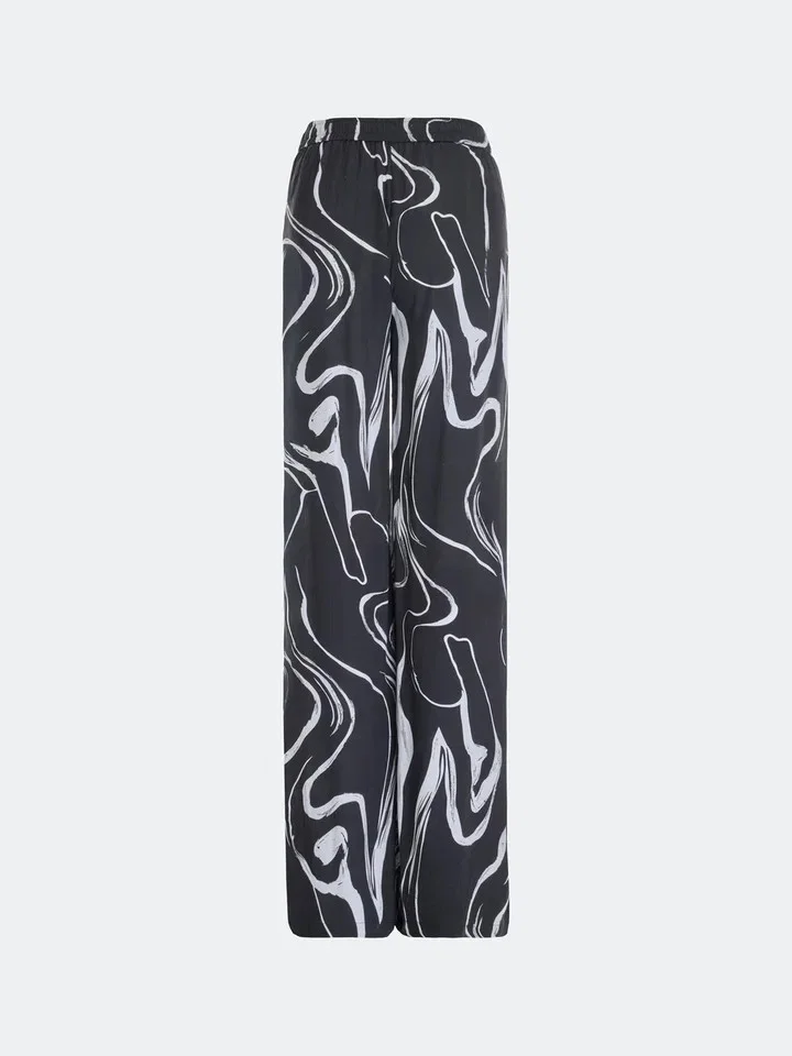 Брюки с графичным принтом, 36