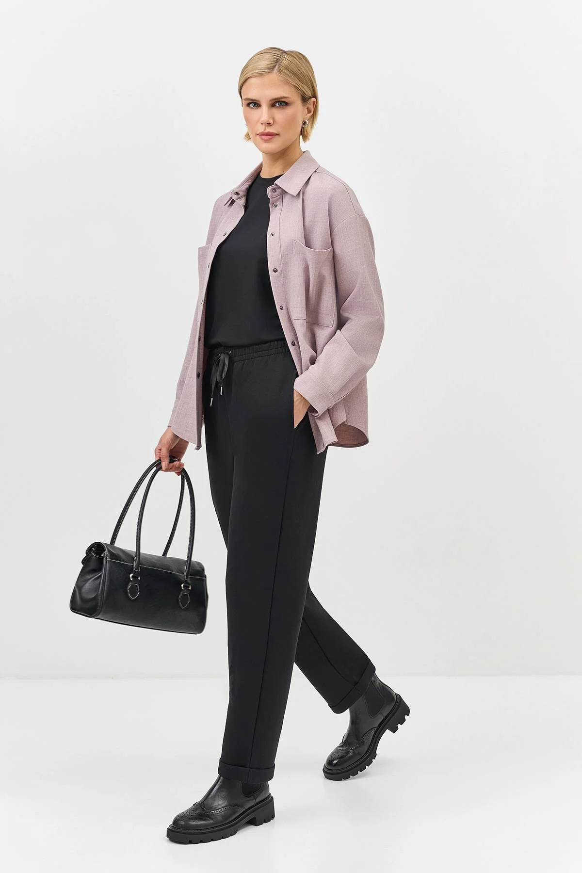 Лимитрированная серия трикотажные брюки с манжетами и ремень, 40