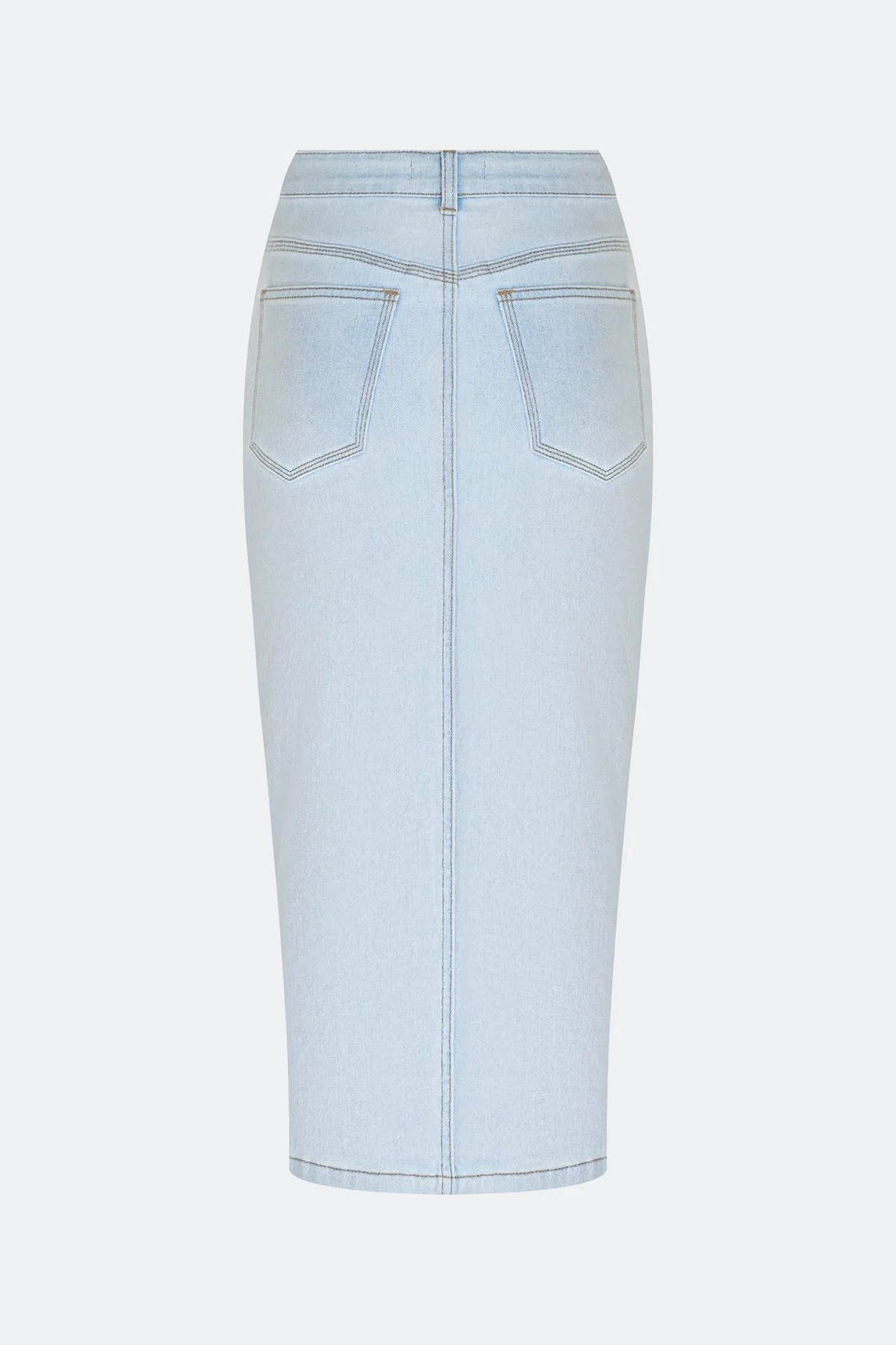 Джинсовая юбка с деликатными лампасами, 36