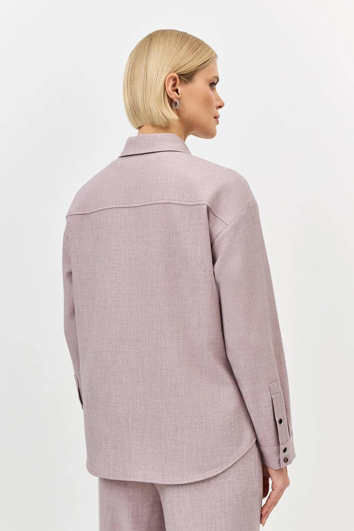 Свободная меланжевая рубашка, 44