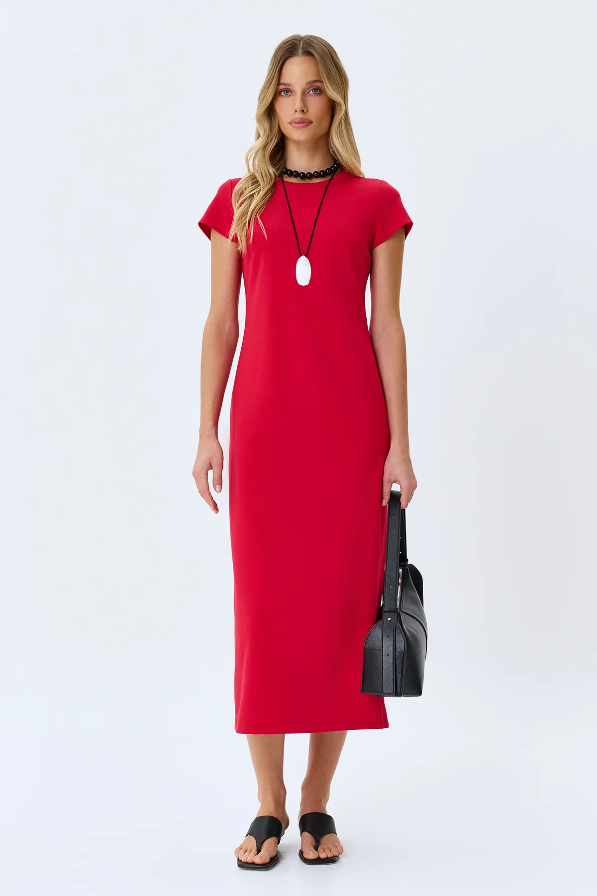 Платье длинное вечернее с разрезом, 52