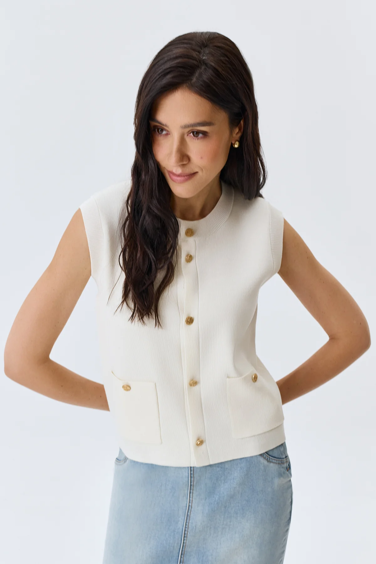 Жилет из вискозы и лиоцелла, 50