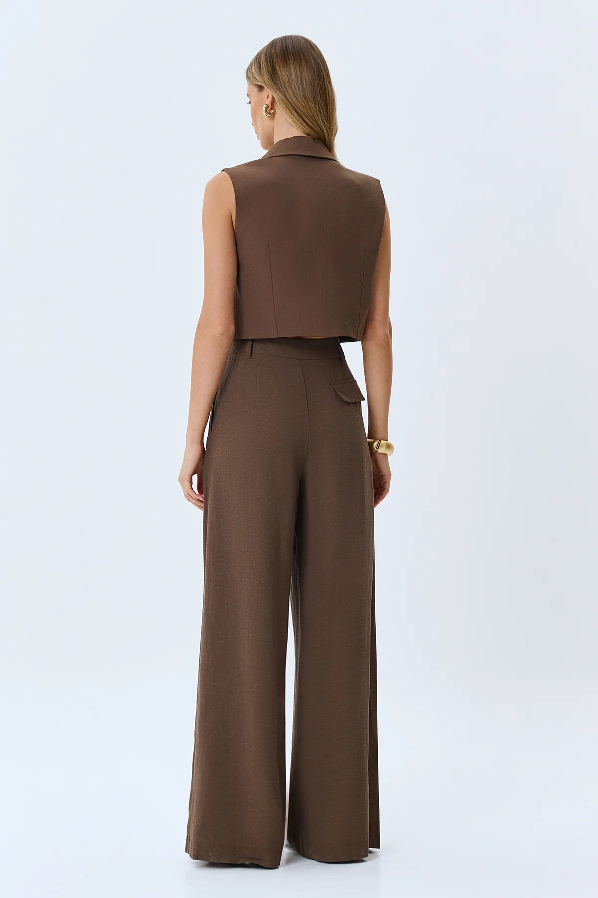 Широкие брюки с акцентными складками, 48