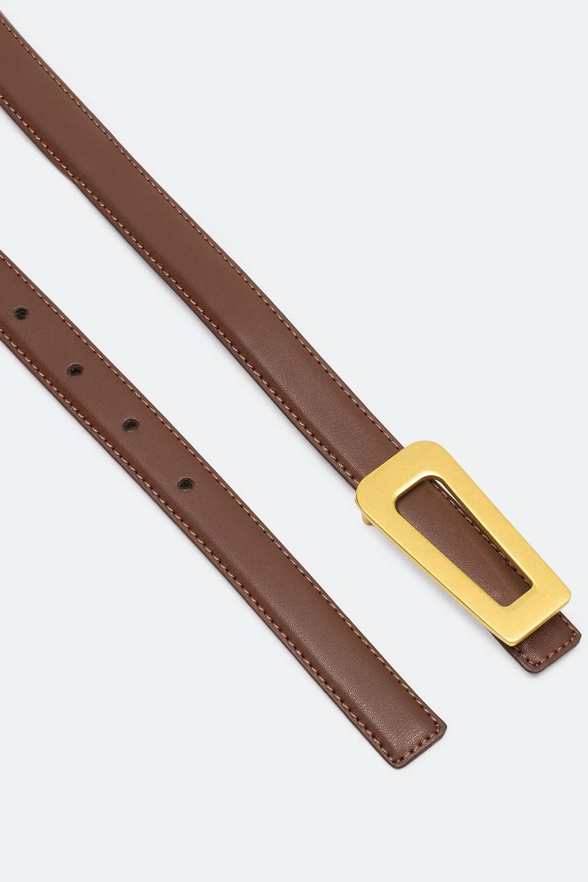 Кожаный ремень с прямоугольной пряжкой, M