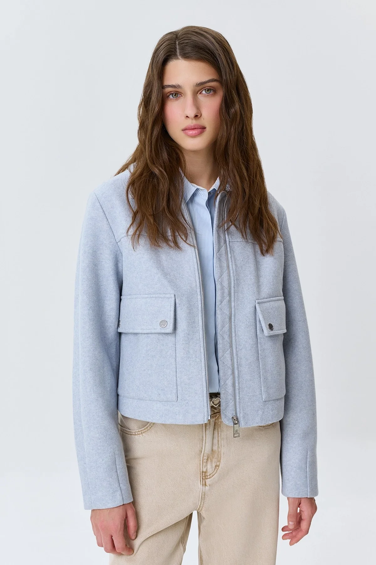 Яркий жакет из пальтовой ткани, 42