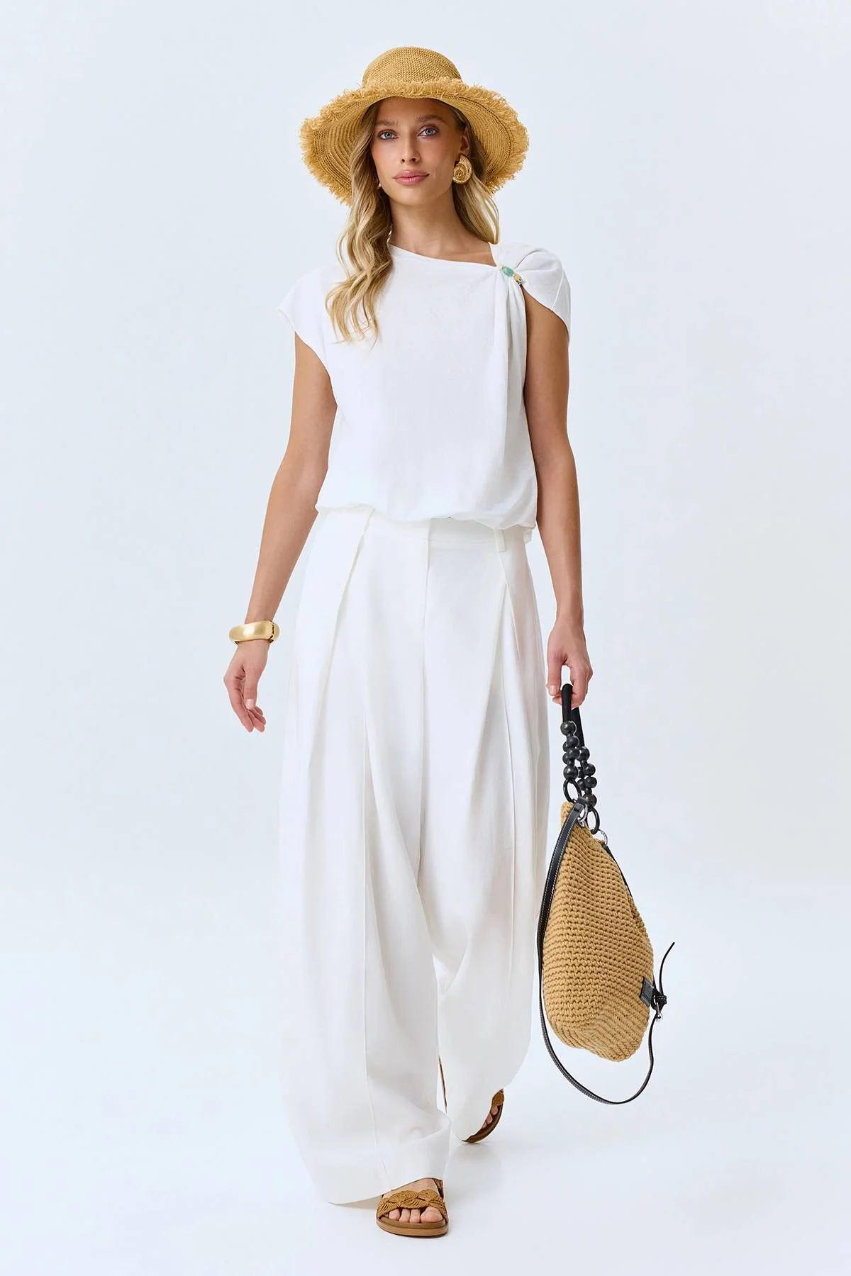 Белый топ двойной летний, 48