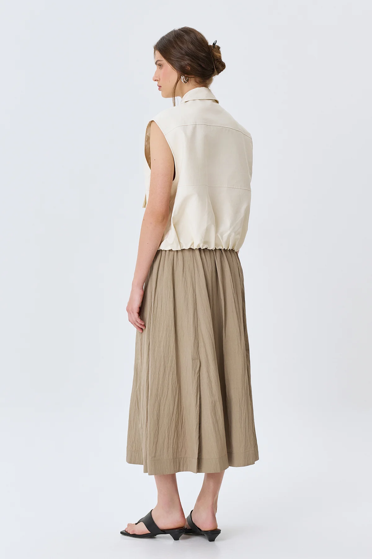 Свободная юбка из фактурной вискозы, 48