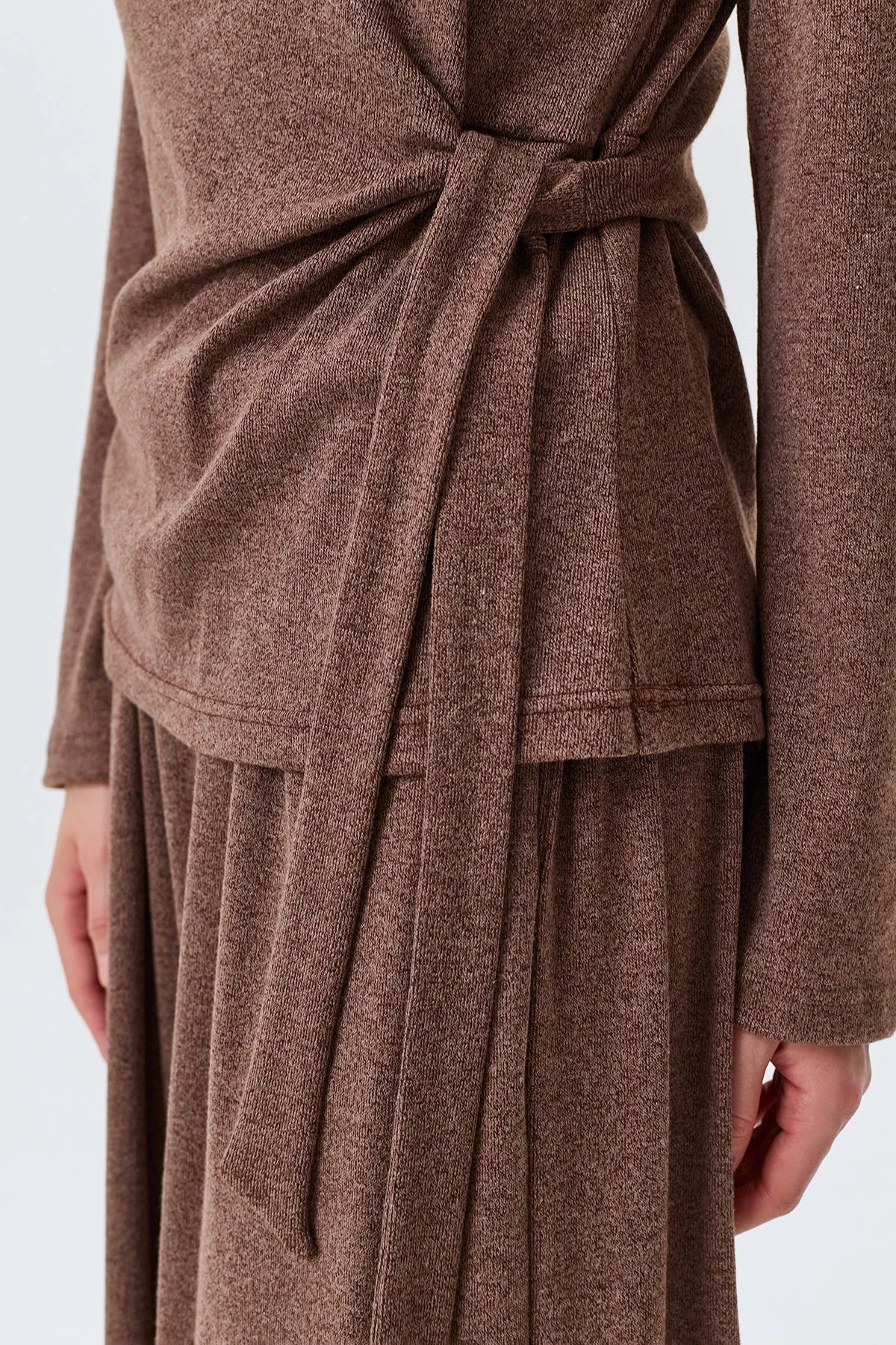 Меланжевый джемпер в коричневом цвете, 44