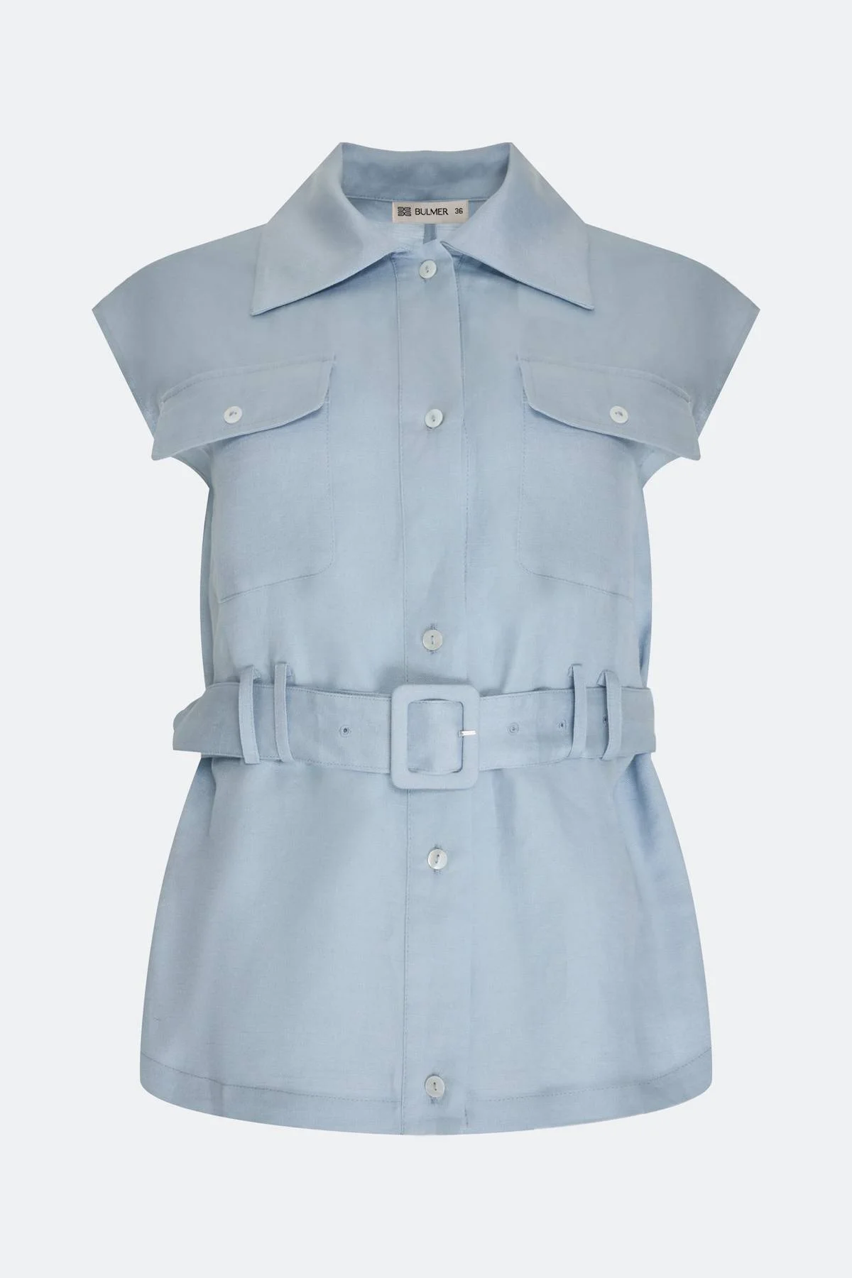 Удлиненный льняной жилет, 44