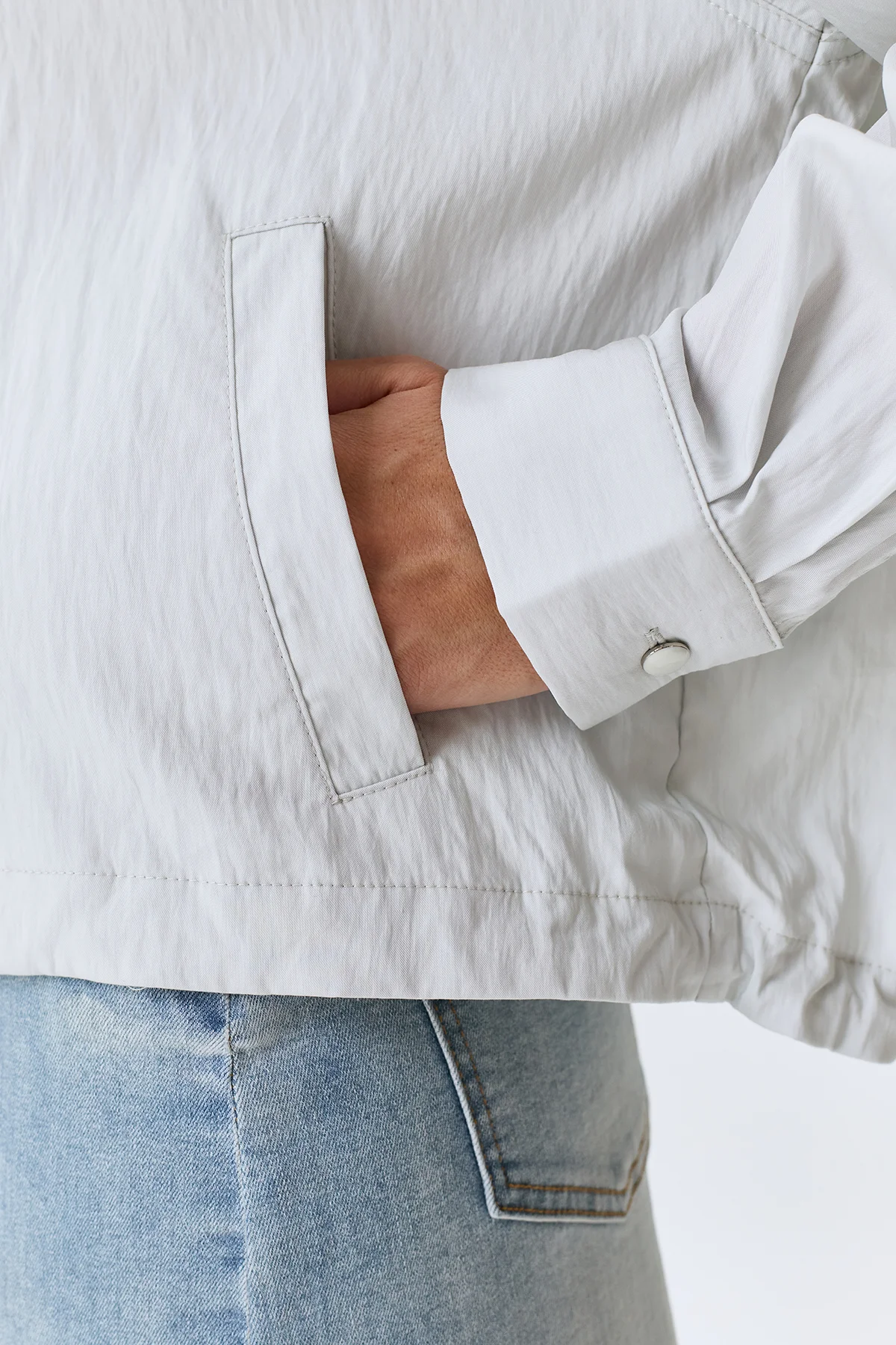 Жакет из тенселя с высоким воротником, 42