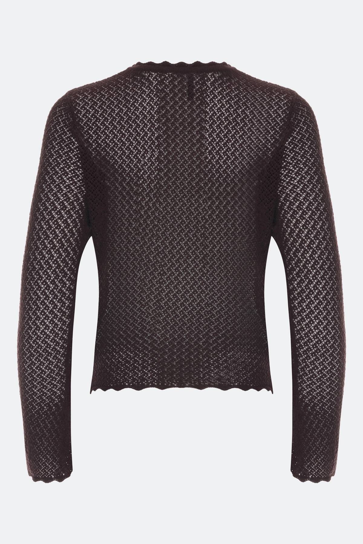 Лимитированная серия темно-коричневый джемпер с палантином, 48