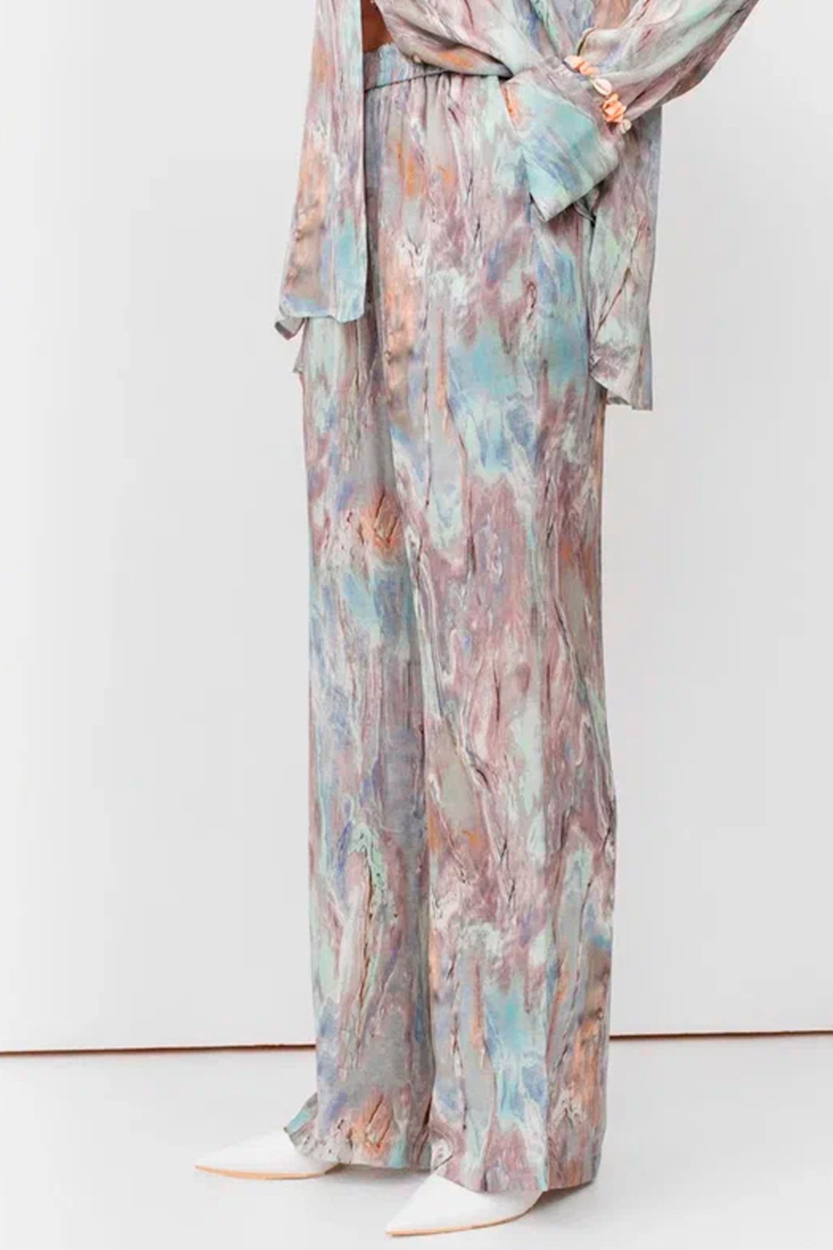 Принтованные брюки прямого силуэта, 42р